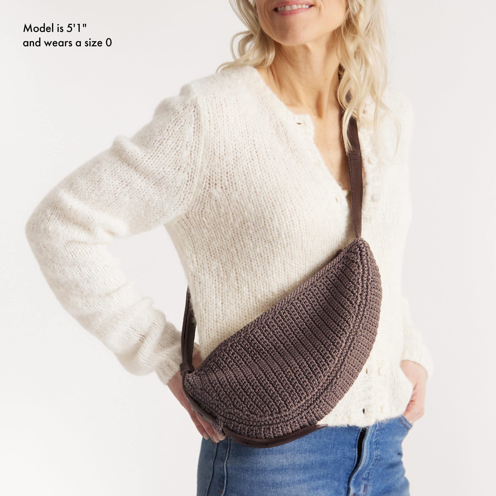 The Sak Tess Sling Bag Crochet - |Mushroom|