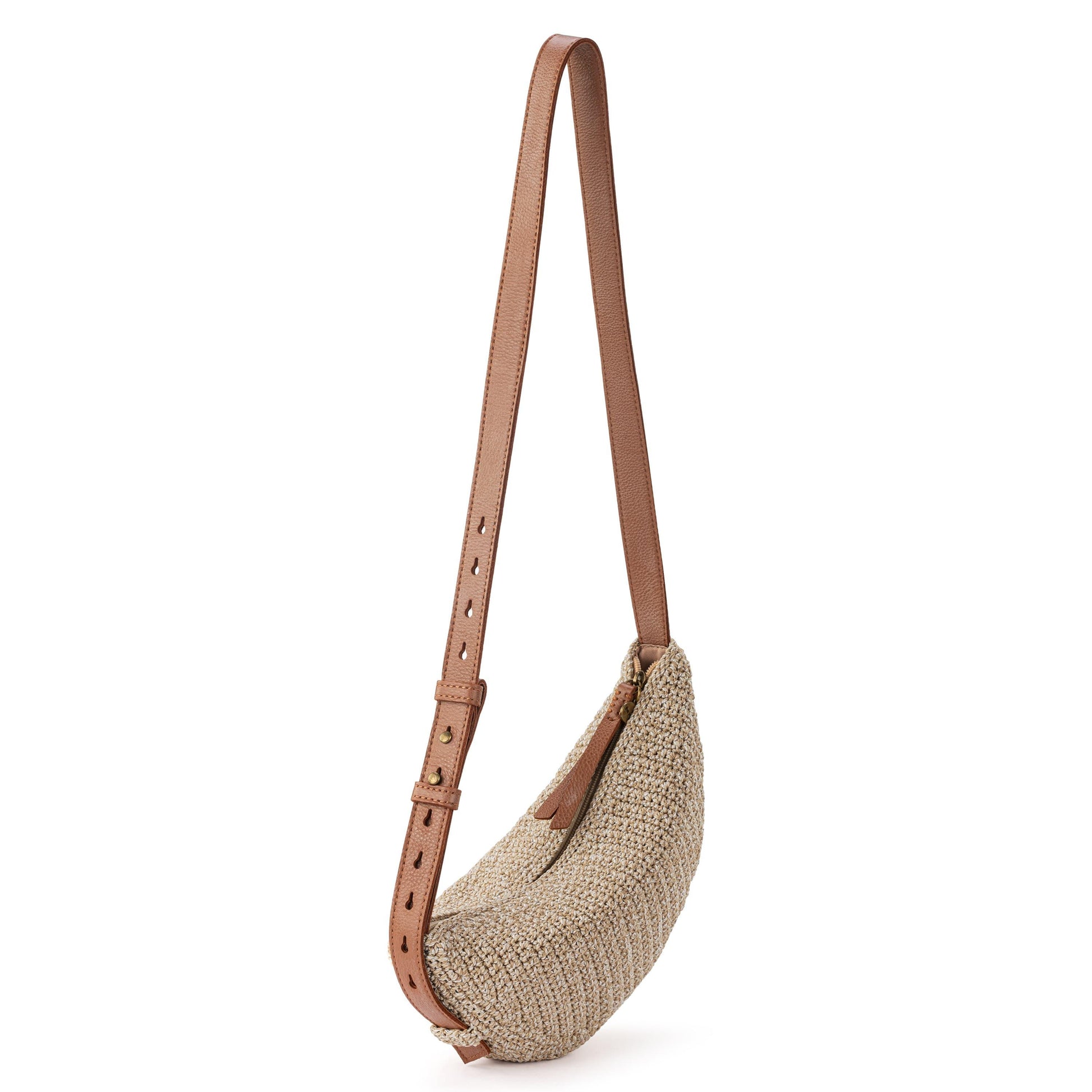The Sak Tess Sling Bag Crochet - |Bamboo Static|