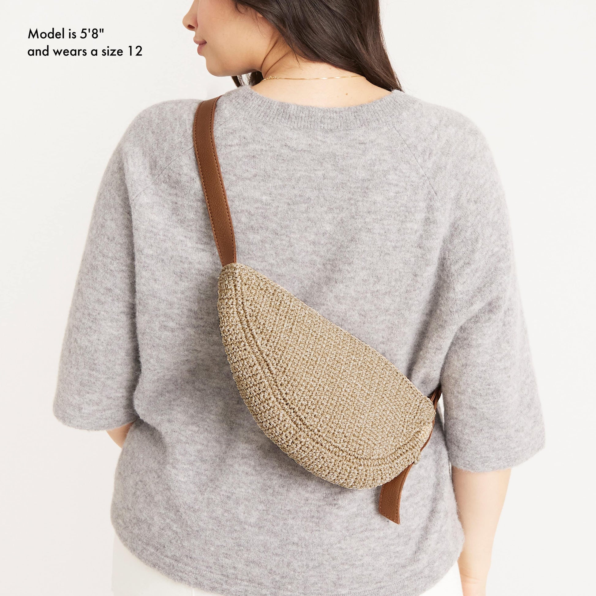 The Sak Tess Sling Bag Crochet - |Bamboo Static|