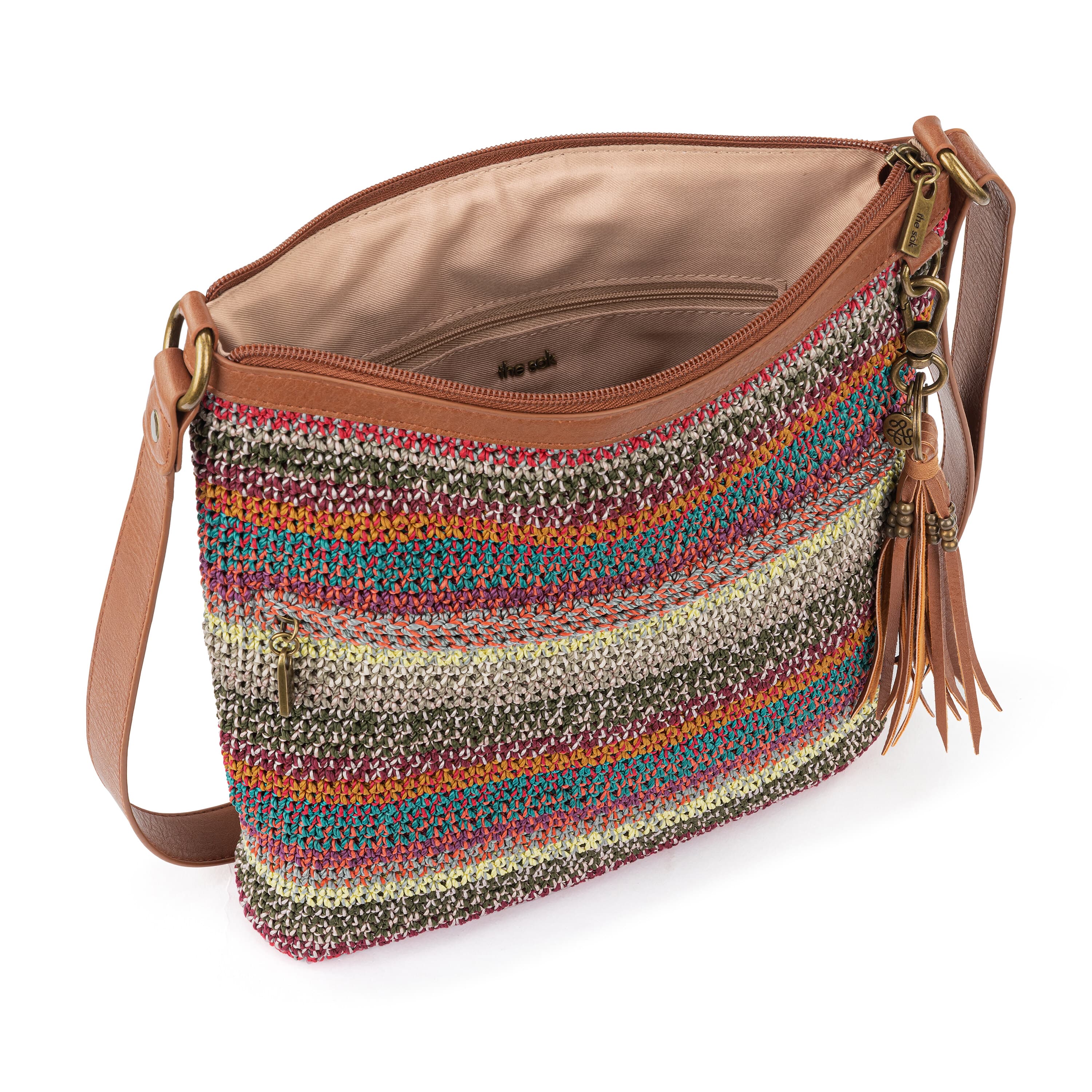 The Sak Lucia Crossbody - Hand Crochet - Sunset Stripe