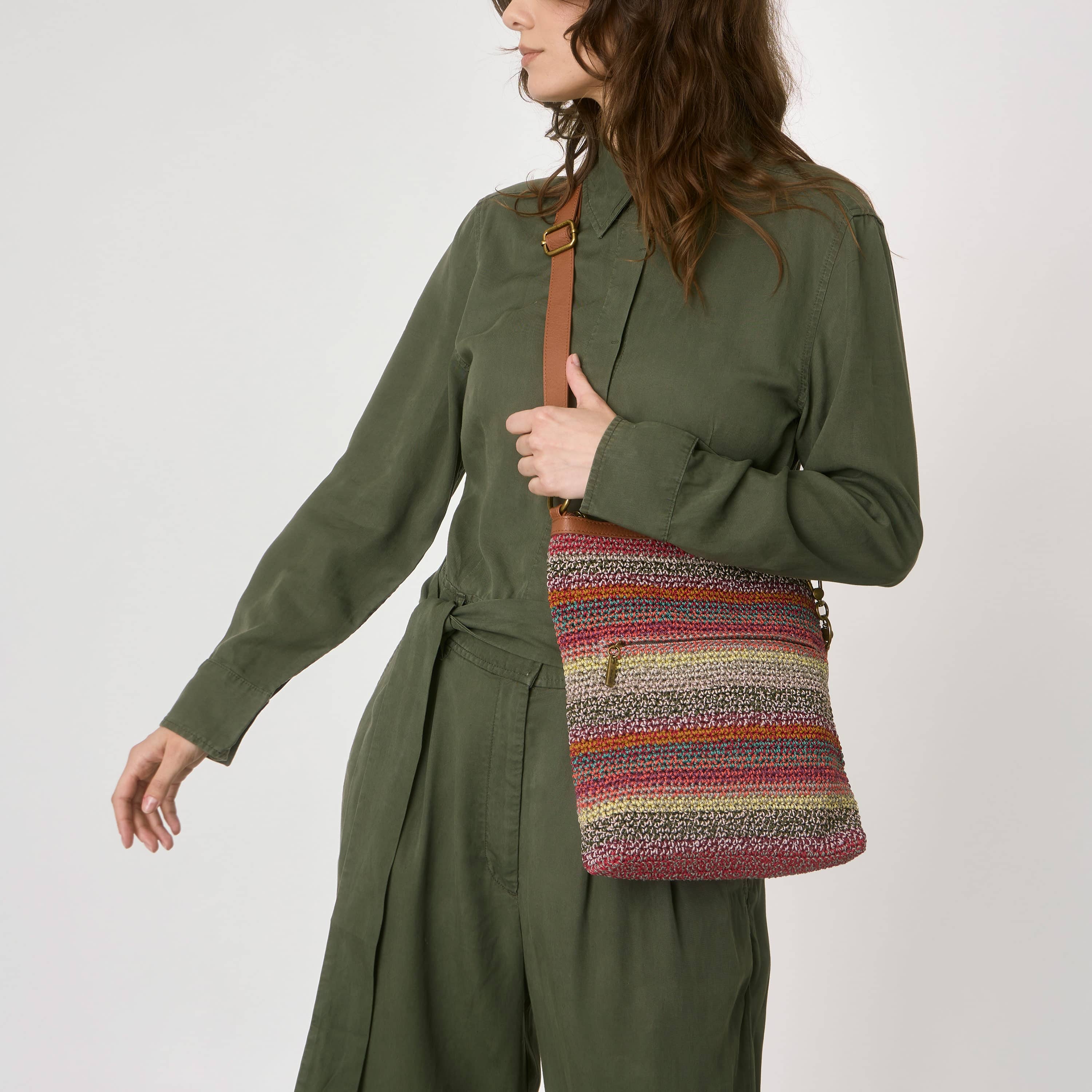 The Sak Lucia Crossbody - Hand Crochet - Sunset Stripe