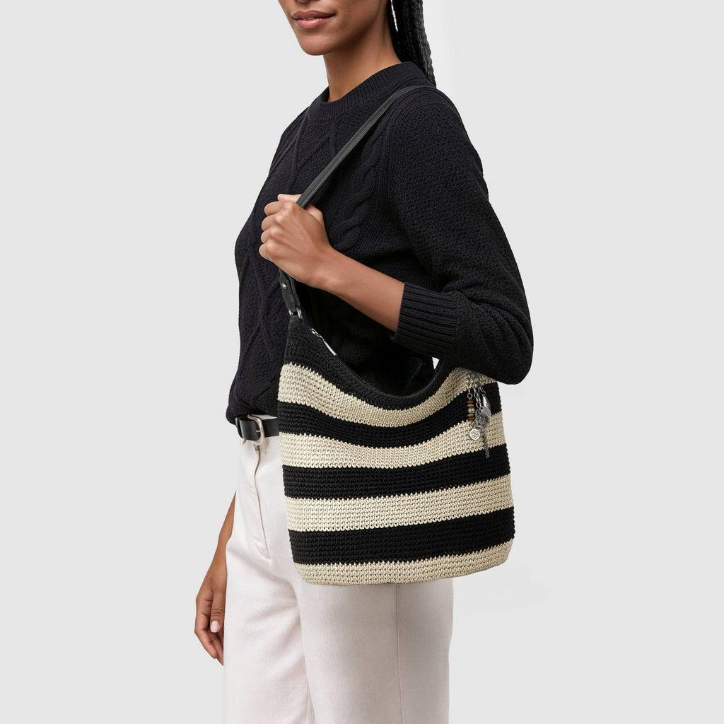 The Sak Sequoia Hobo - Hand Crochet - Black Stripe