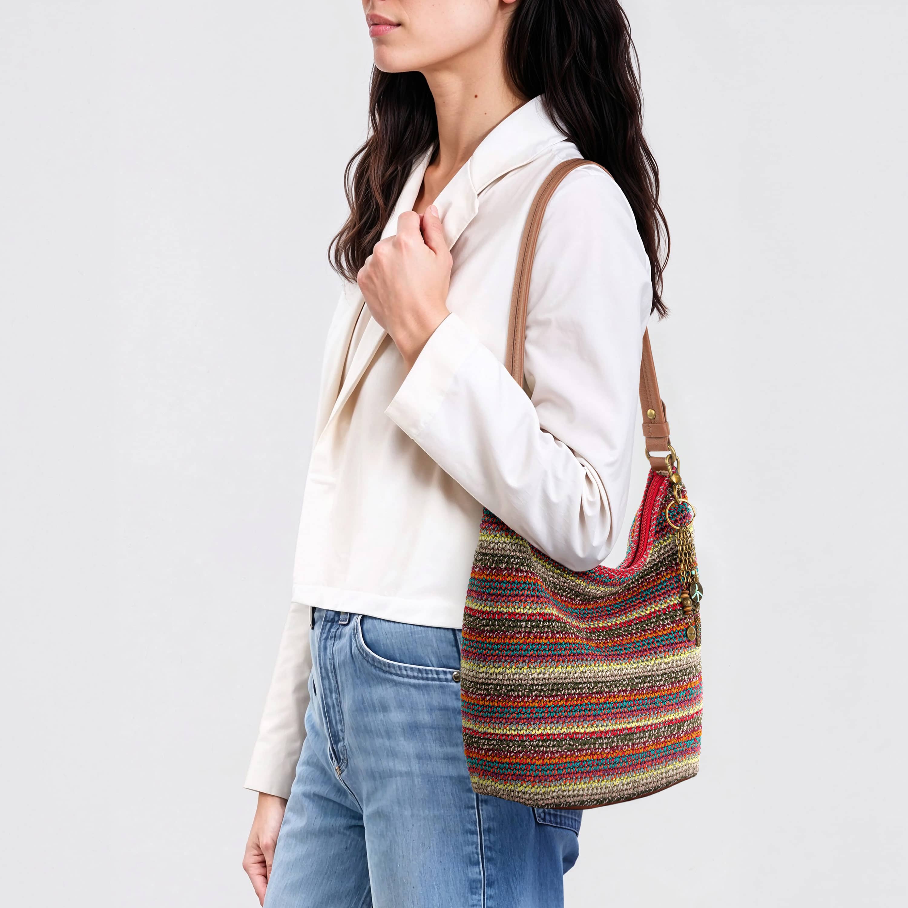 The Sak Sequoia Hobo - Hand Crochet - Sunset Stripe