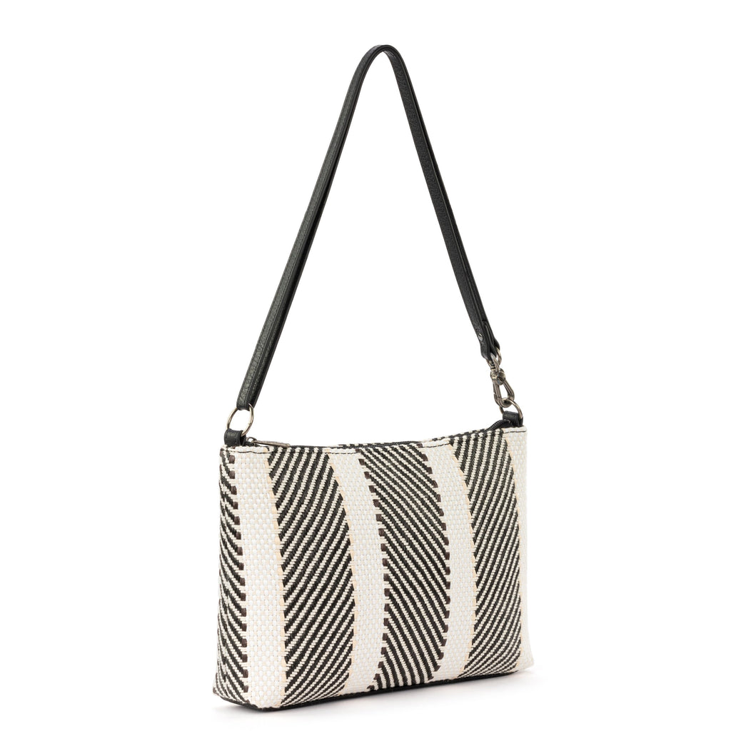 Sakroots Lumi Crossbody - Straw - Black and White Soulful Desert Woven