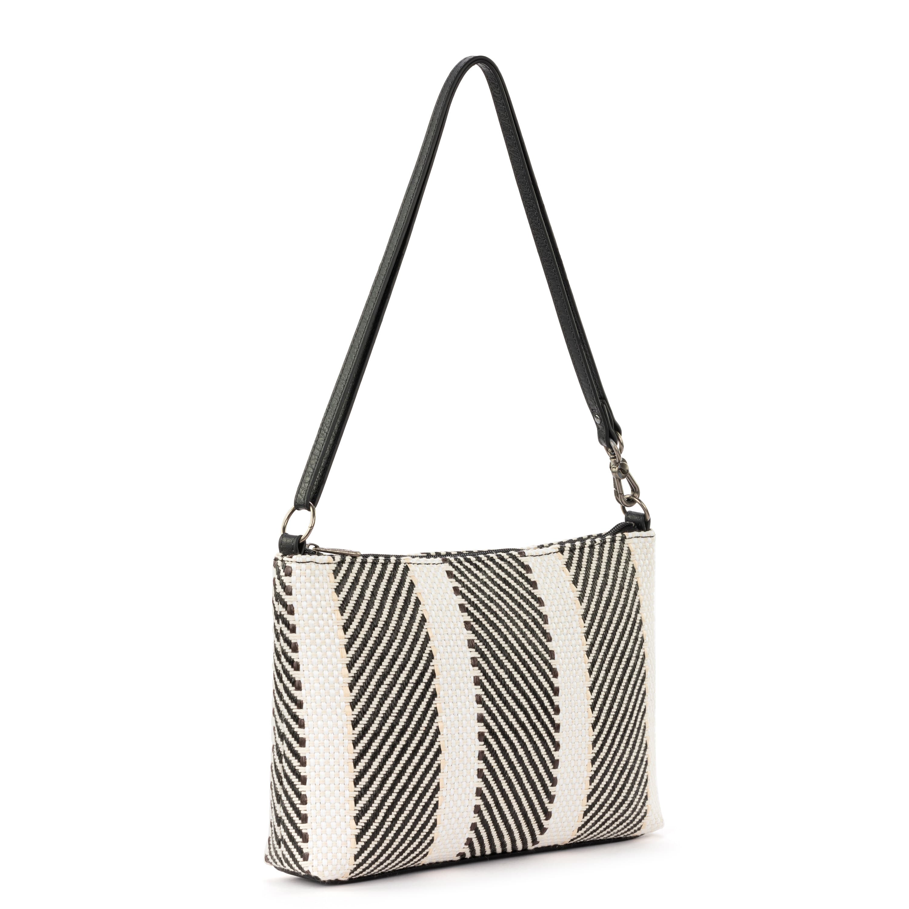 Sakroots Lumi Crossbody - Straw - Black and White Soulful Desert Woven