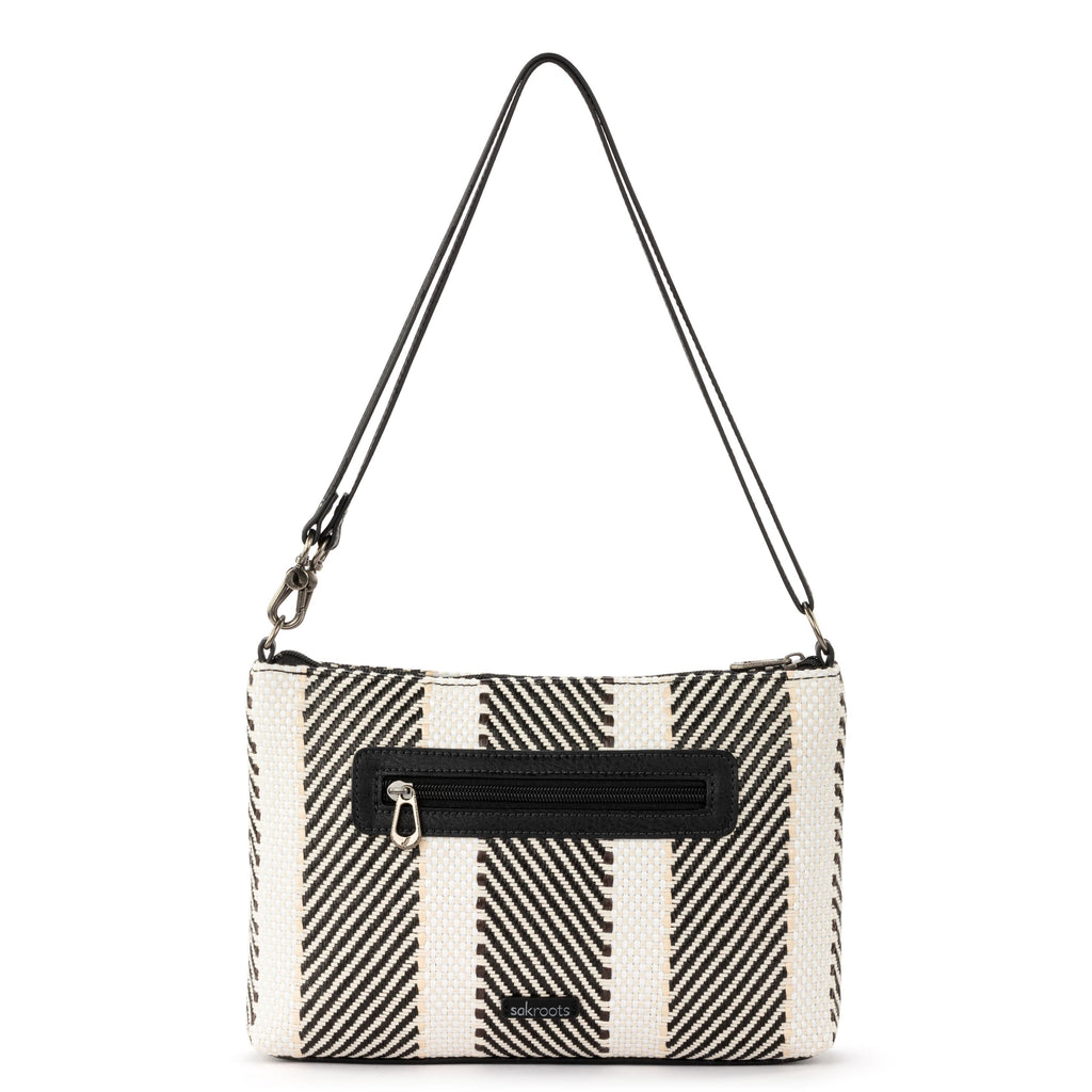 Sakroots Lumi Crossbody - Straw - Black and White Soulful Desert Woven
