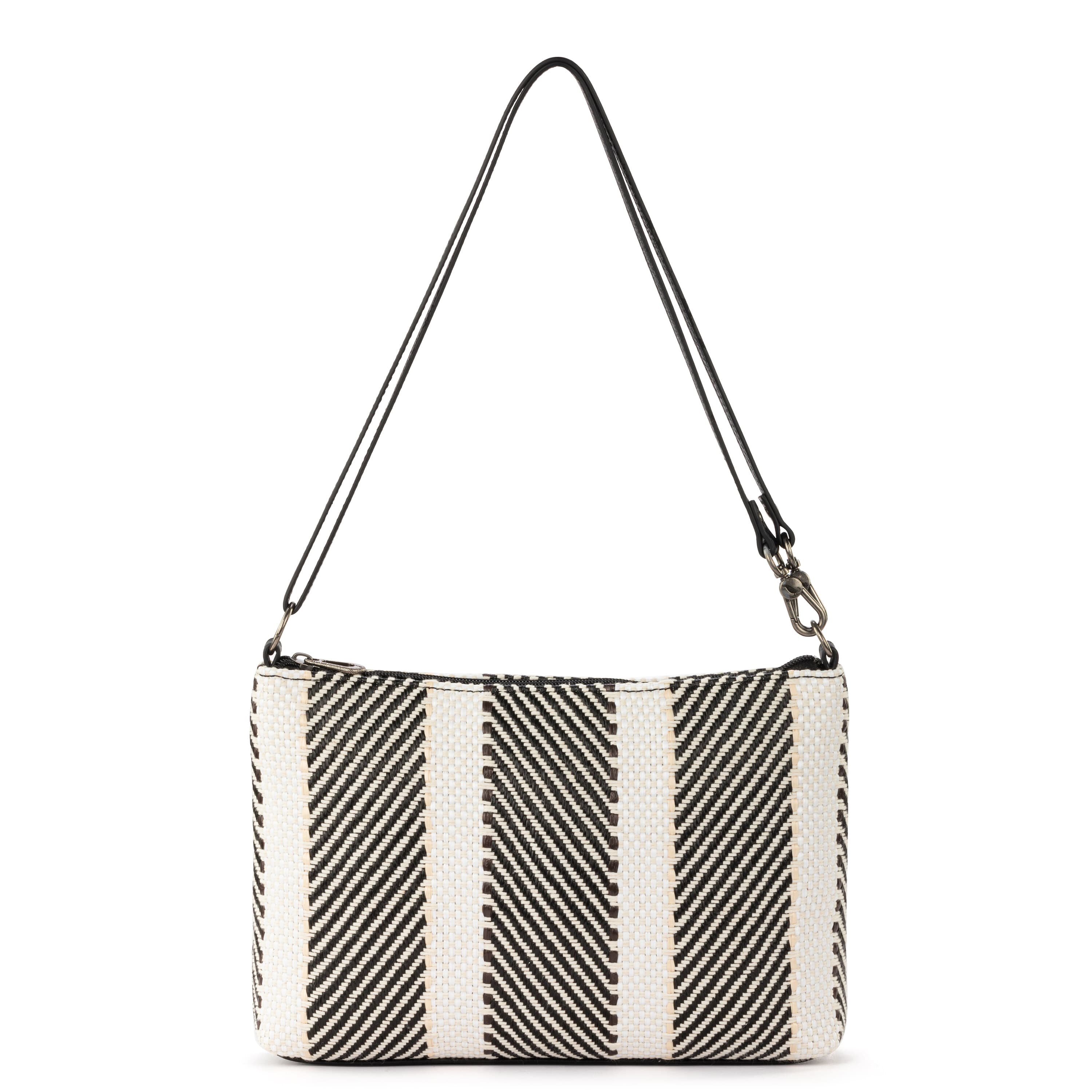 Sakroots Lumi Crossbody - Straw - Black and White Soulful Desert Woven