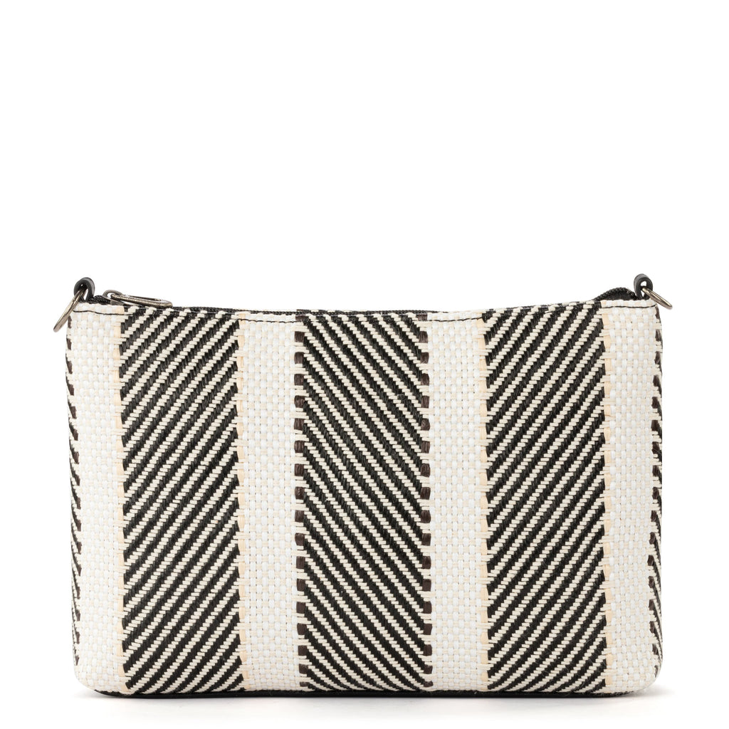 Sakroots Lumi Crossbody - Straw - Black and White Soulful Desert Woven