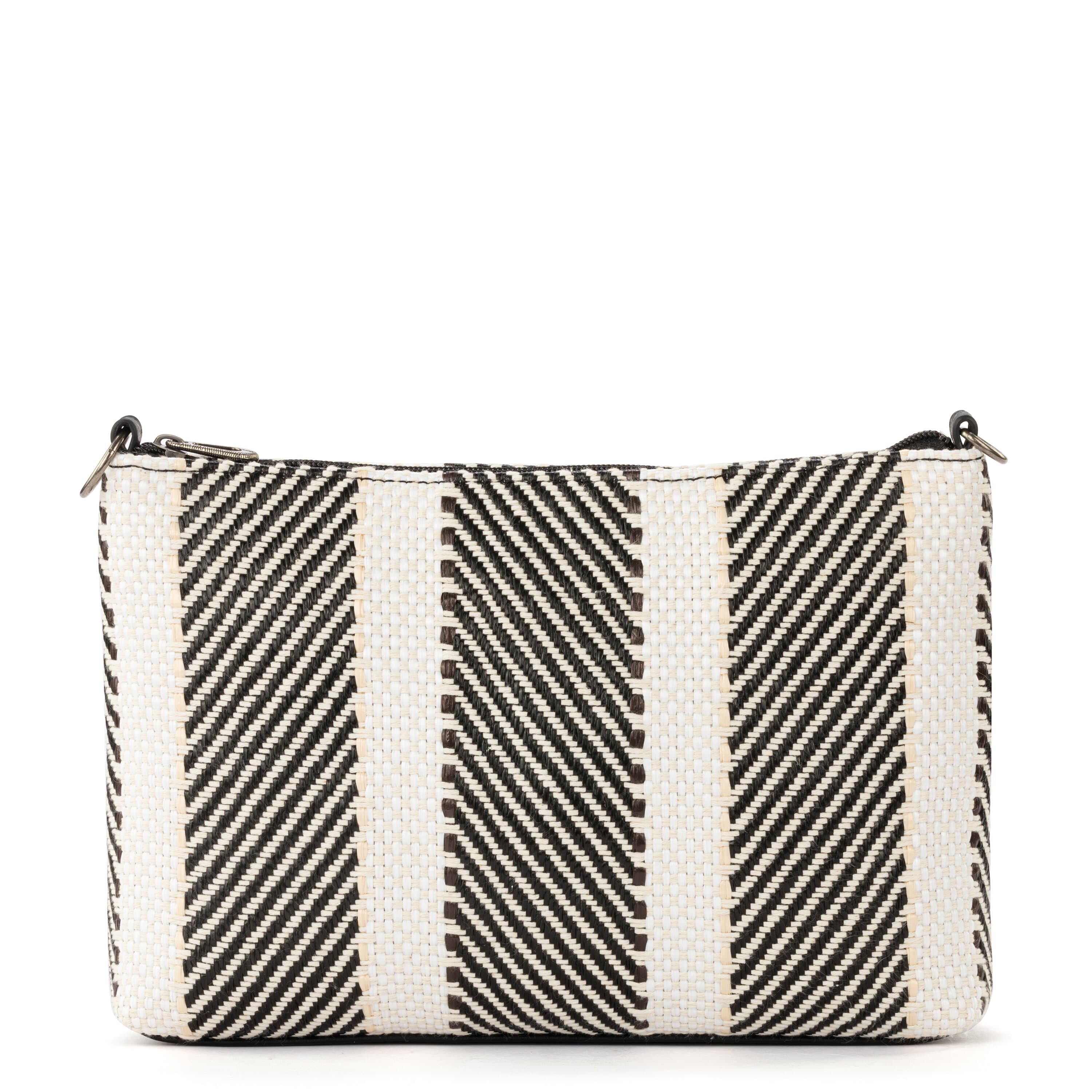 Sakroots Lumi Crossbody - Straw - Black and White Soulful Desert Woven