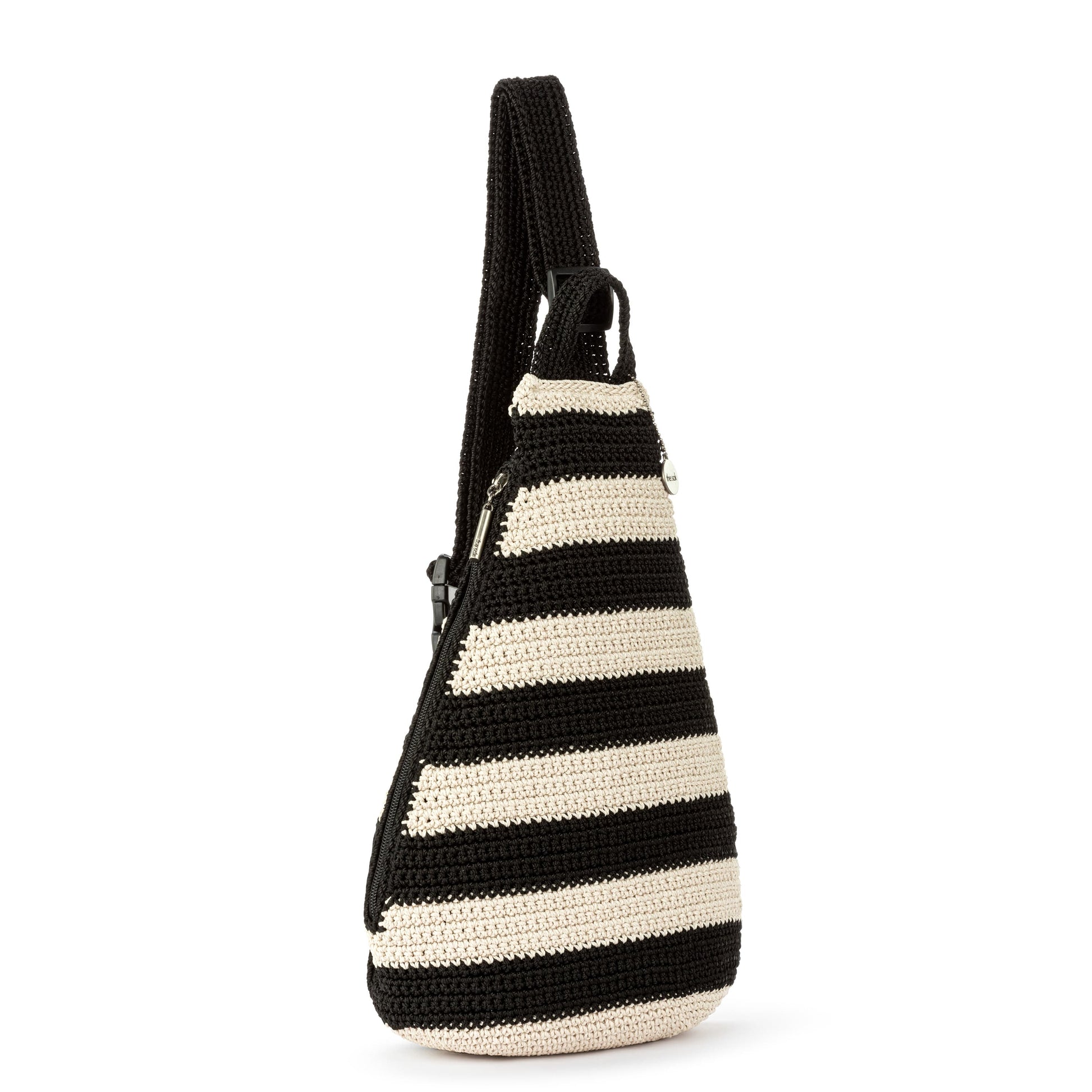 The Sak Geo Sling Backpack Crochet - |Black Stripe|
