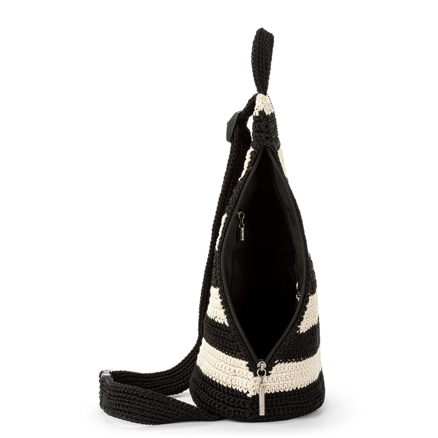 The Sak Geo Sling Backpack Crochet - |Black Stripe|
