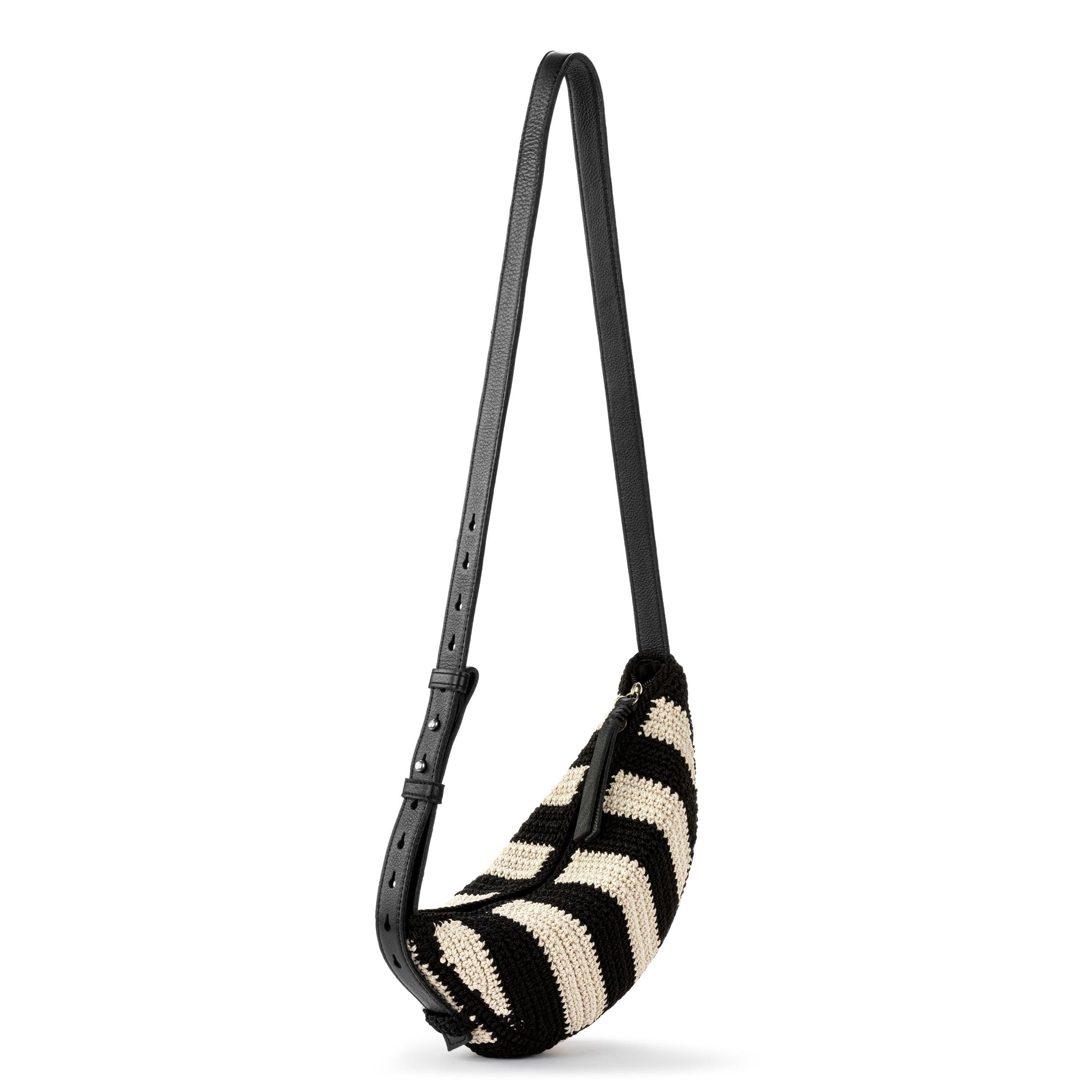 The Sak Tess Sling Bag Crochet - |Black Stripe|