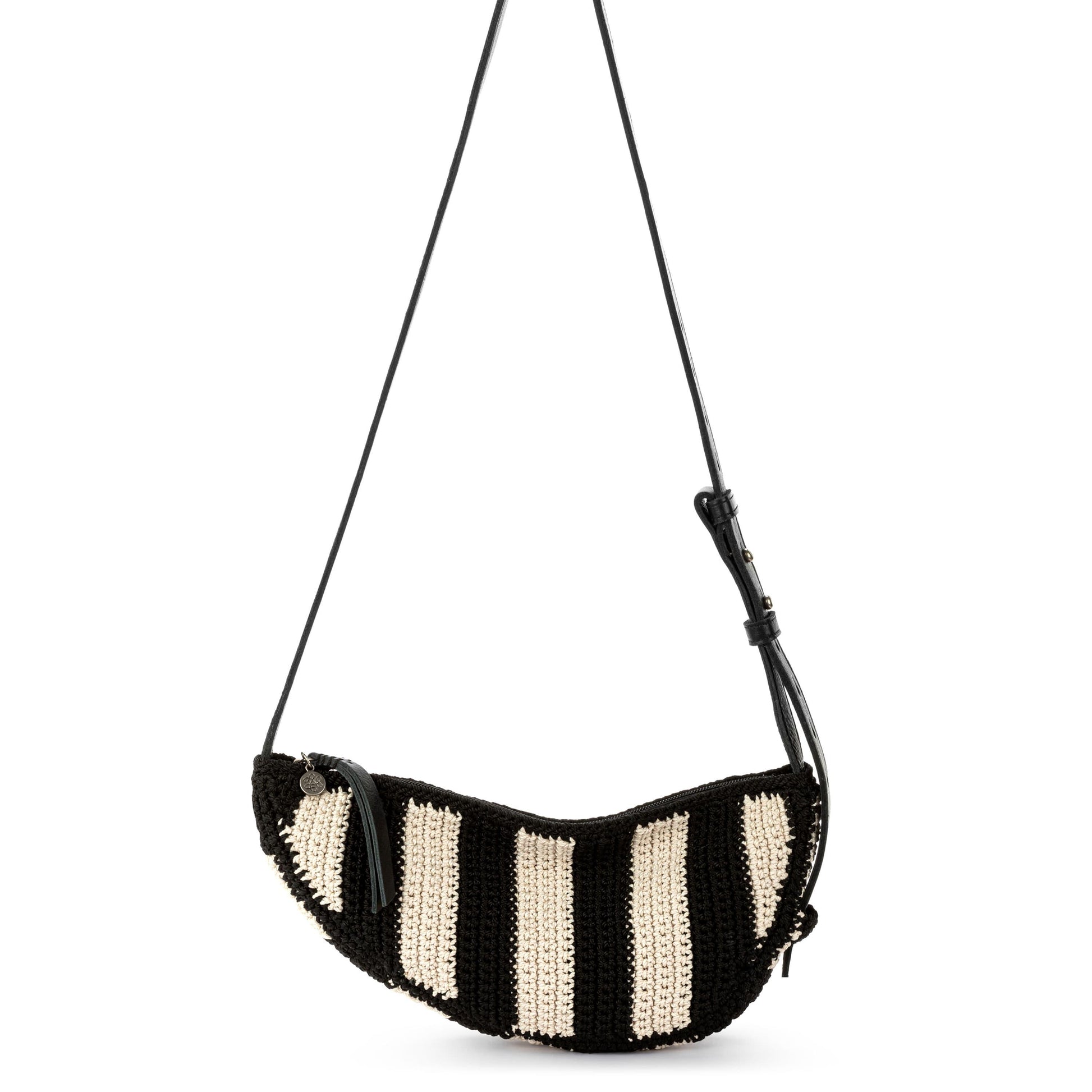 The Sak Tess Sling Bag Crochet - |Black Stripe|