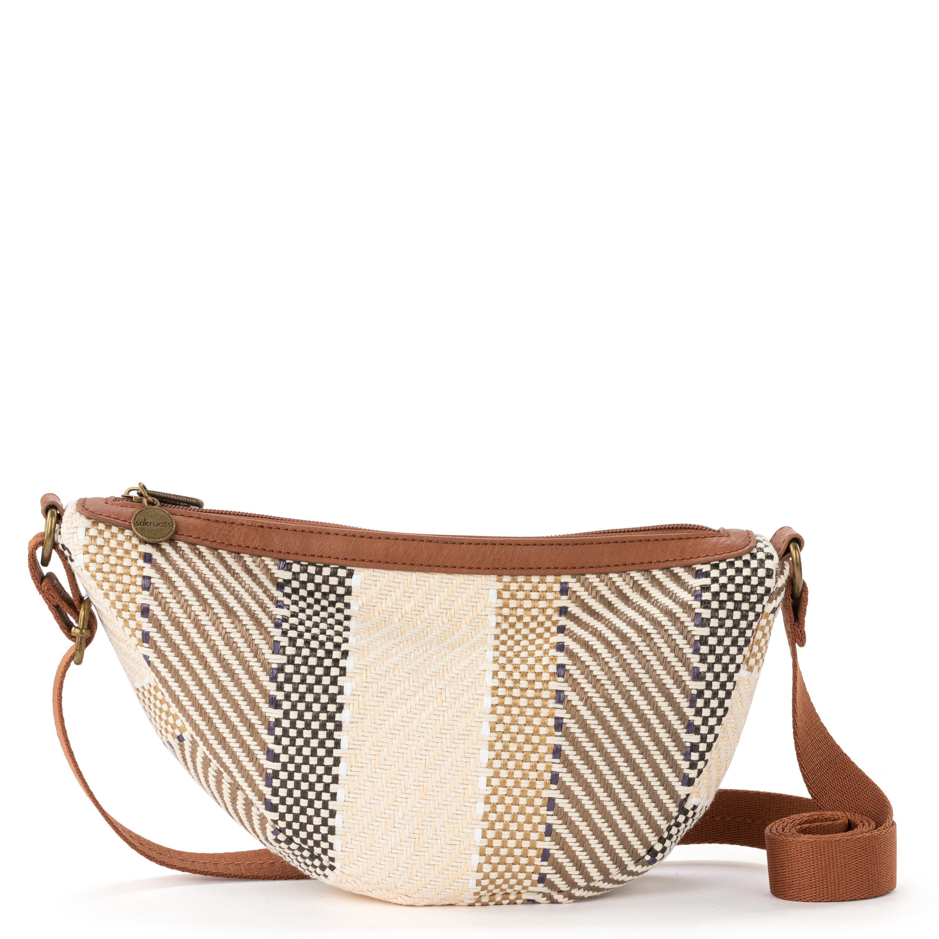 Sakroots Tess Sling - Straw - Tobacco Batik World Woven