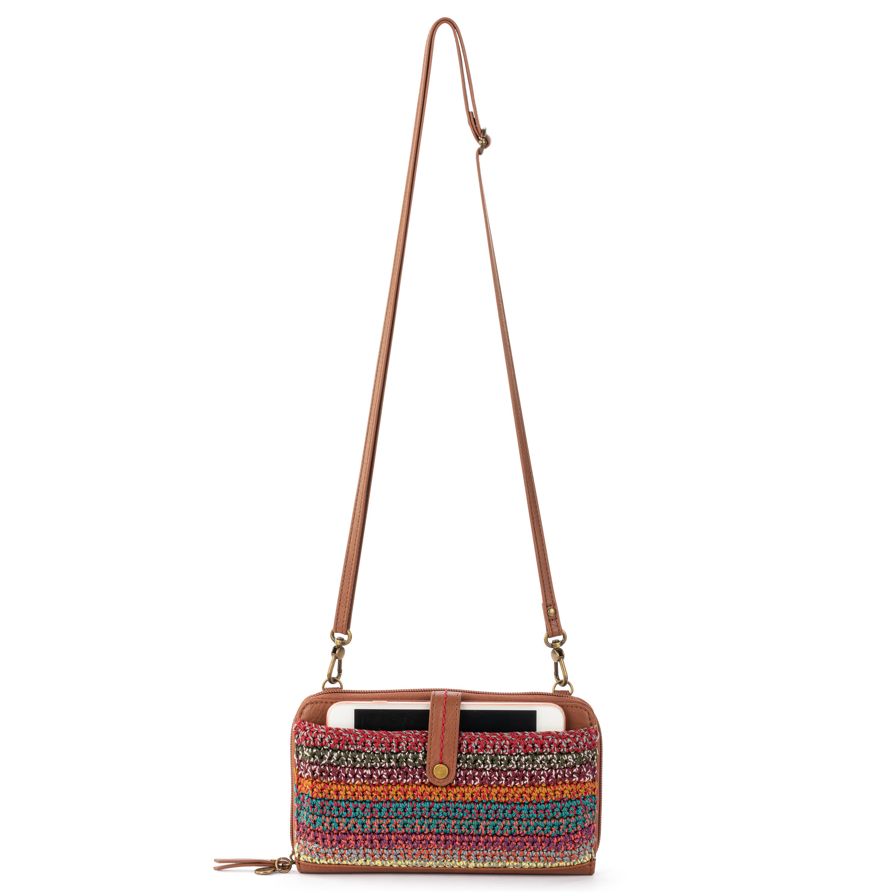 The Sak Iris Smartphone Wallet - Hand Crochet - Sunset Stripe
