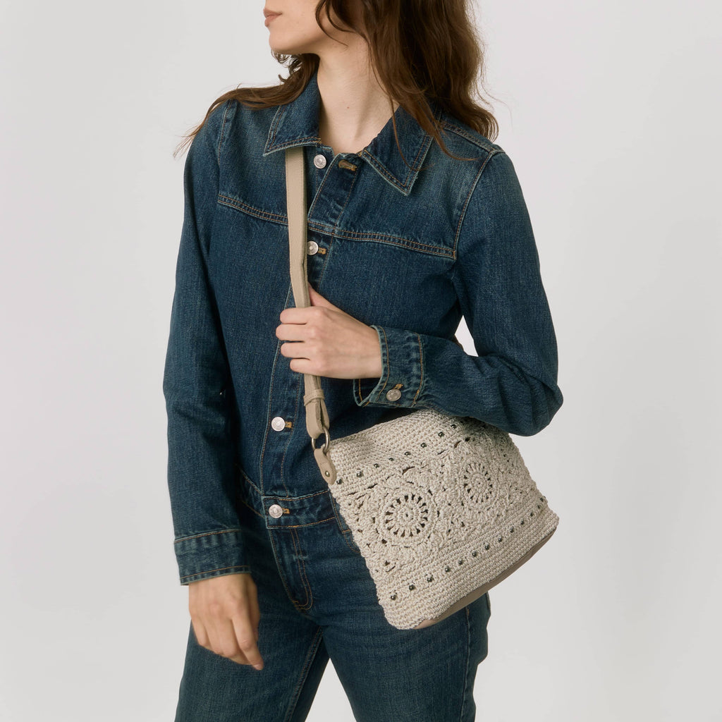The Sak Melrose Crossbody - Hand Crochet - Natural Medallion