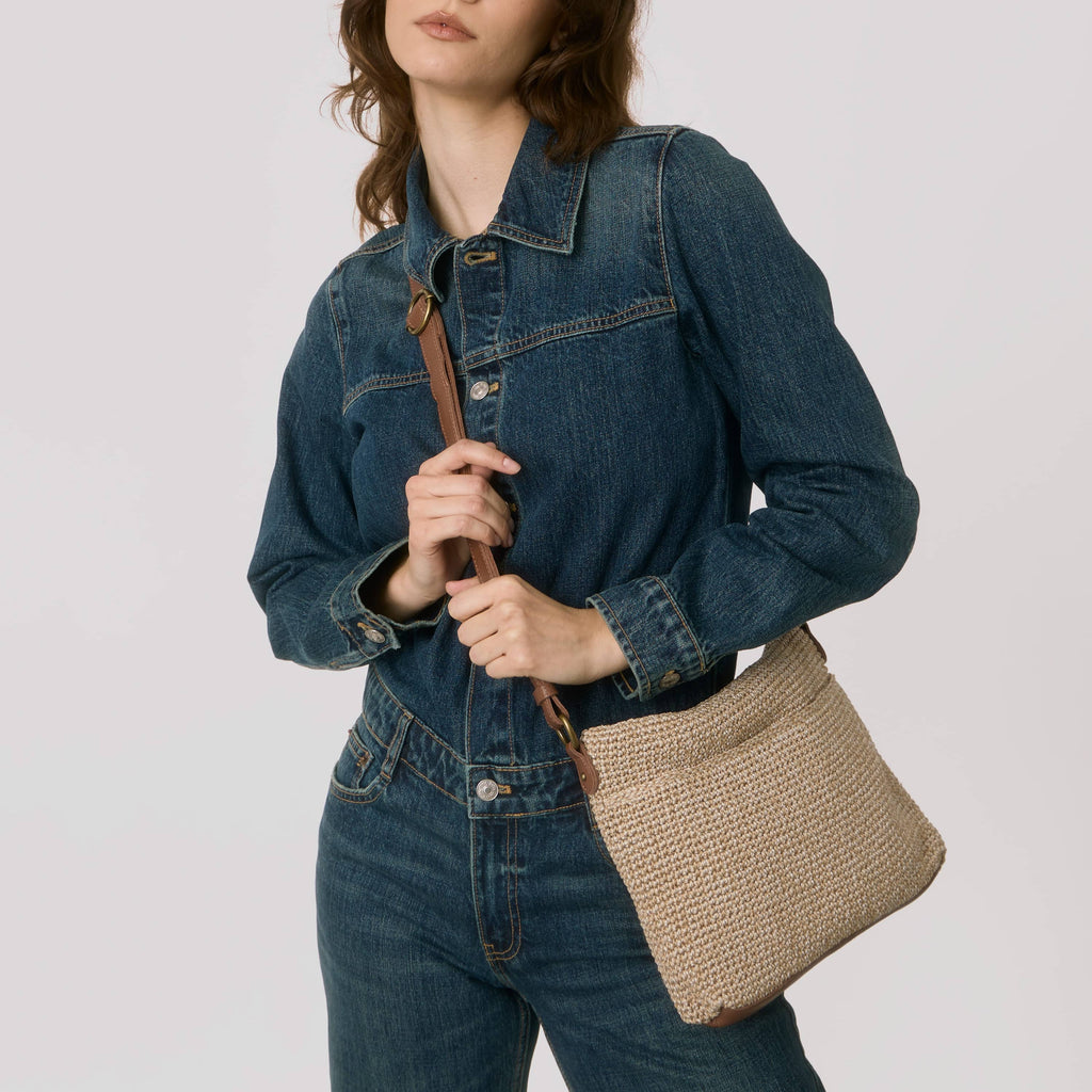 The Sak Melrose Crossbody - Hand Crochet - Bamboo Static