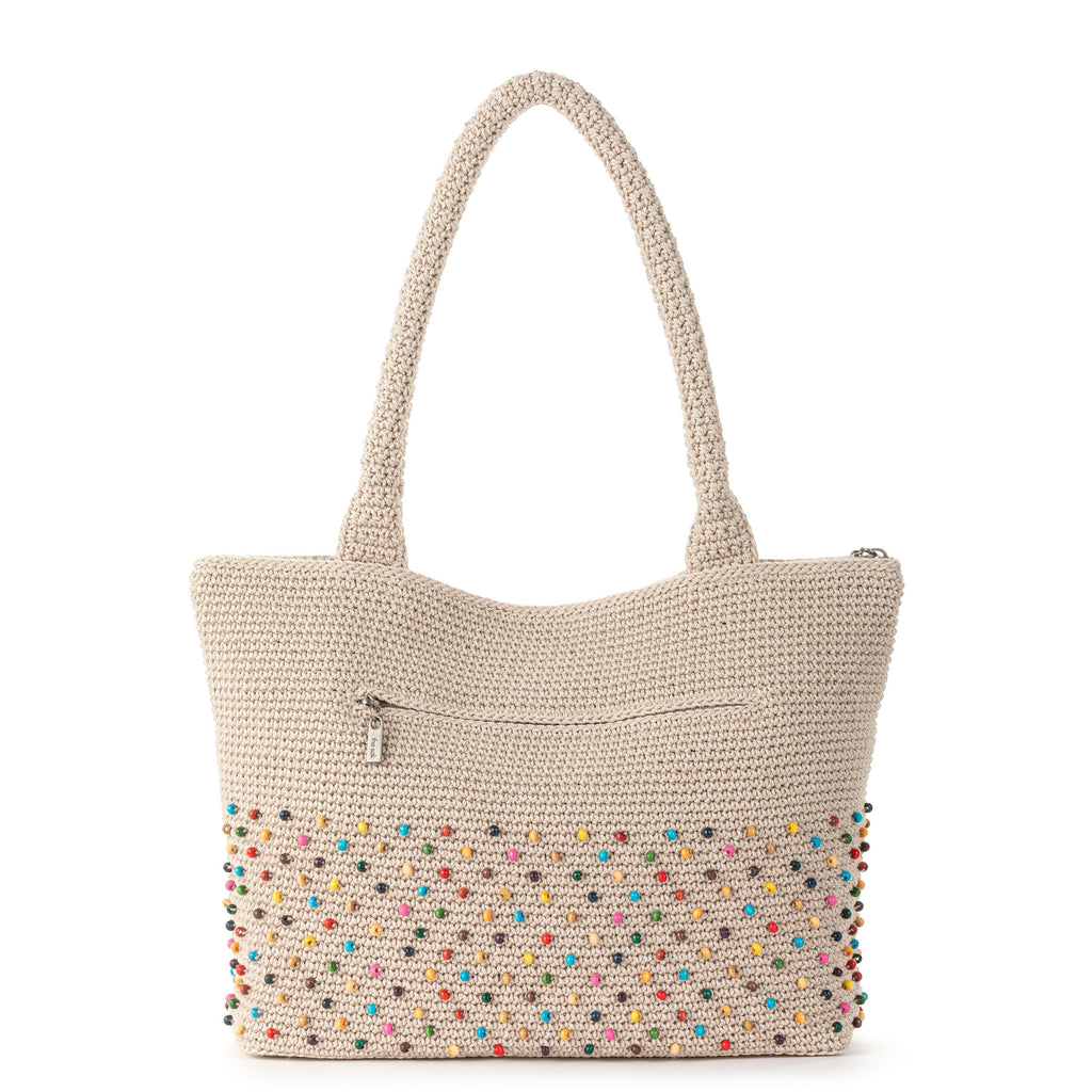 The Sak Crafted Classic Carryall - Hand Crochet - Ecru Multi Beads