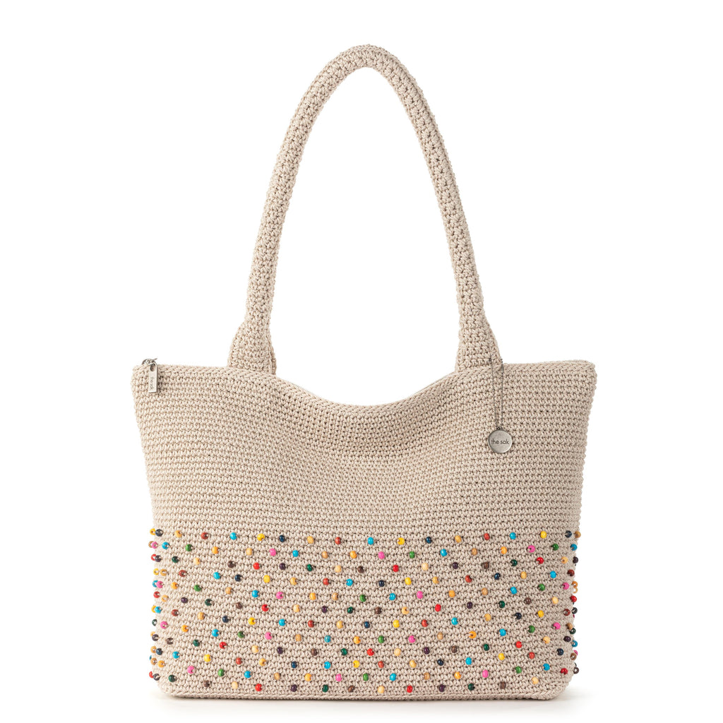 The Sak Crafted Classic Carryall - Hand Crochet - Ecru Multi Beads