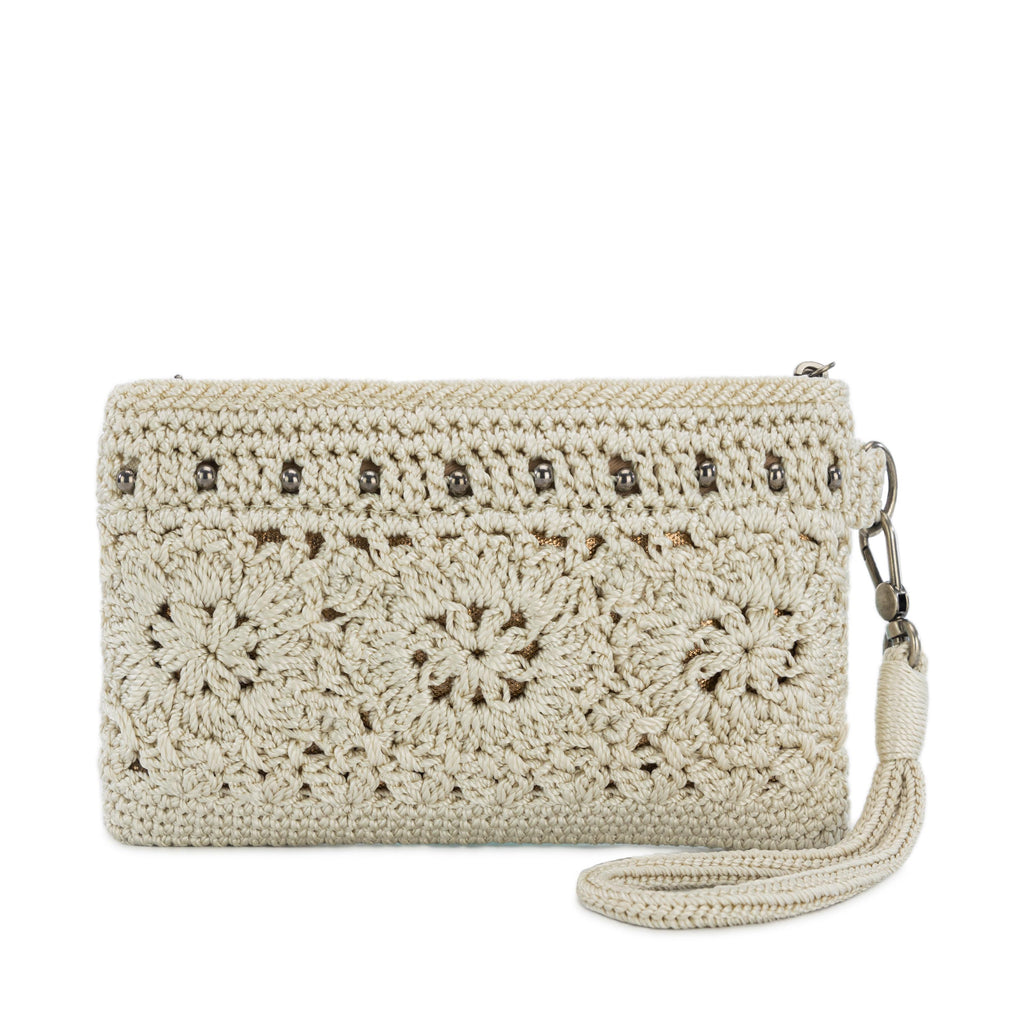 The Sak Vita Wristlet - Hand Crochet - Natural Medallion