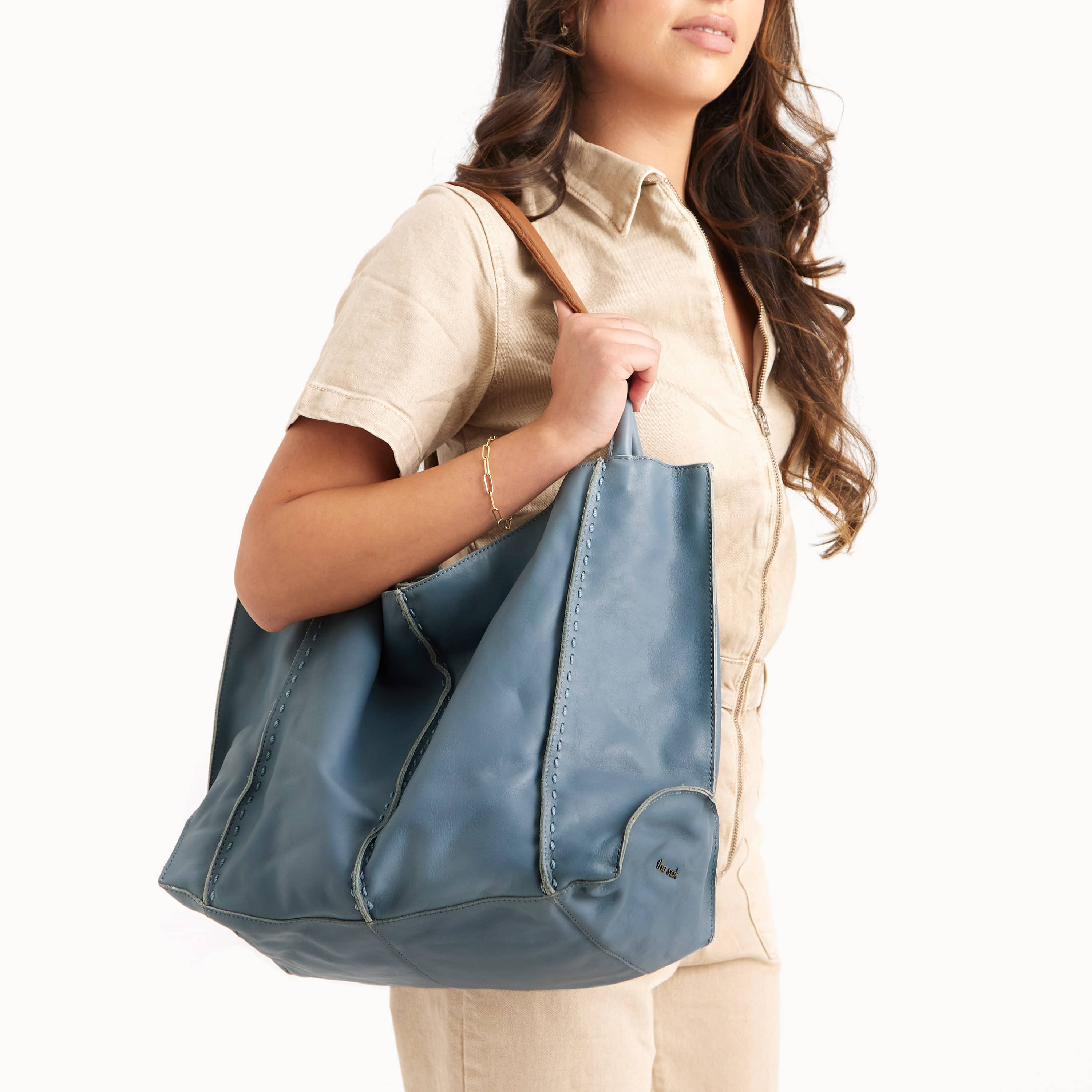 The Sak Los Feliz Large Tote - Leather - Maritime