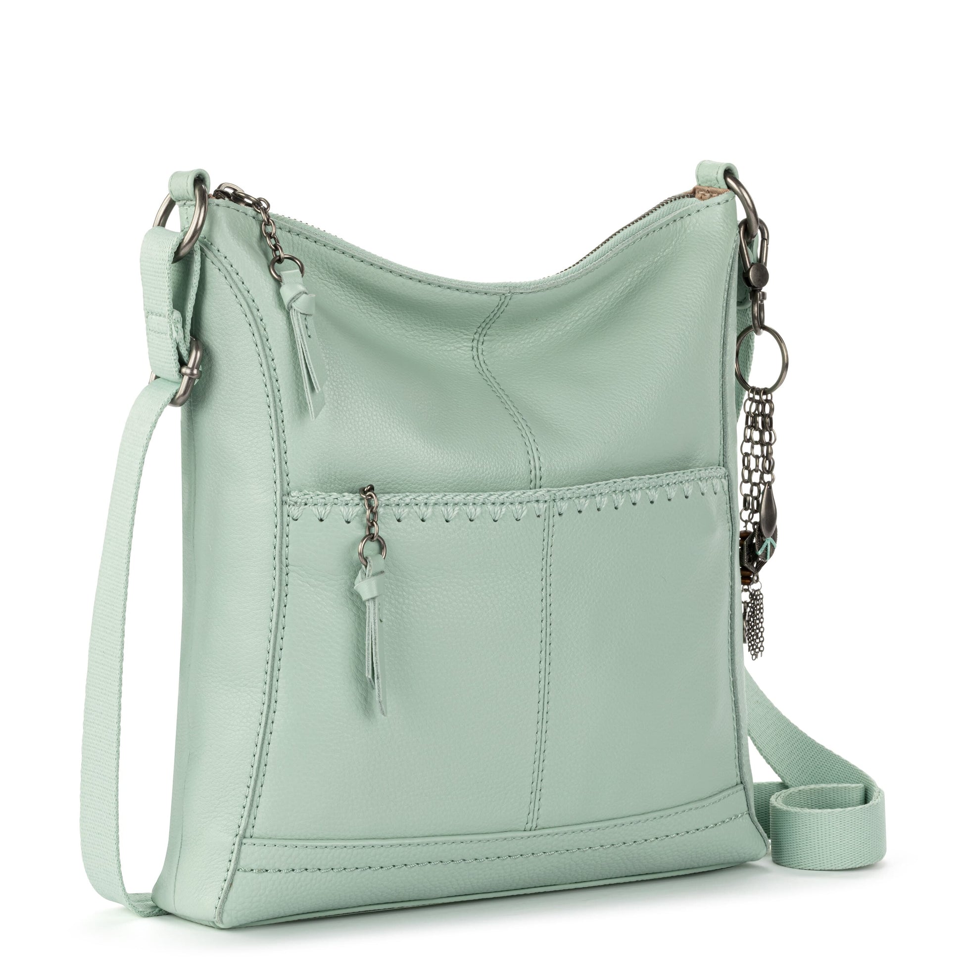 The Sak Lucia Crossbody Leather - |Aqua Stitch|