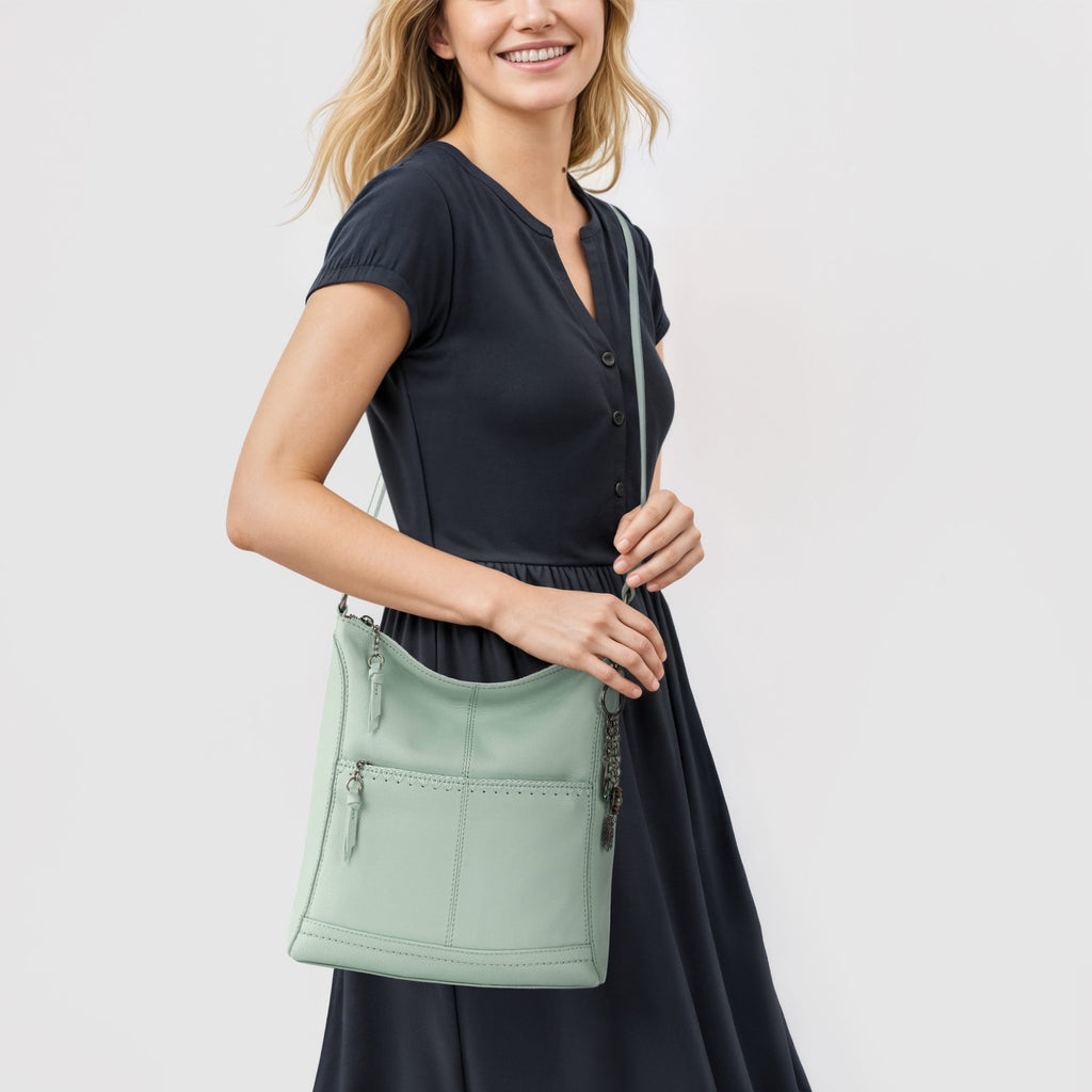 The Sak Lucia Crossbody - Leather - Aqua Stitch