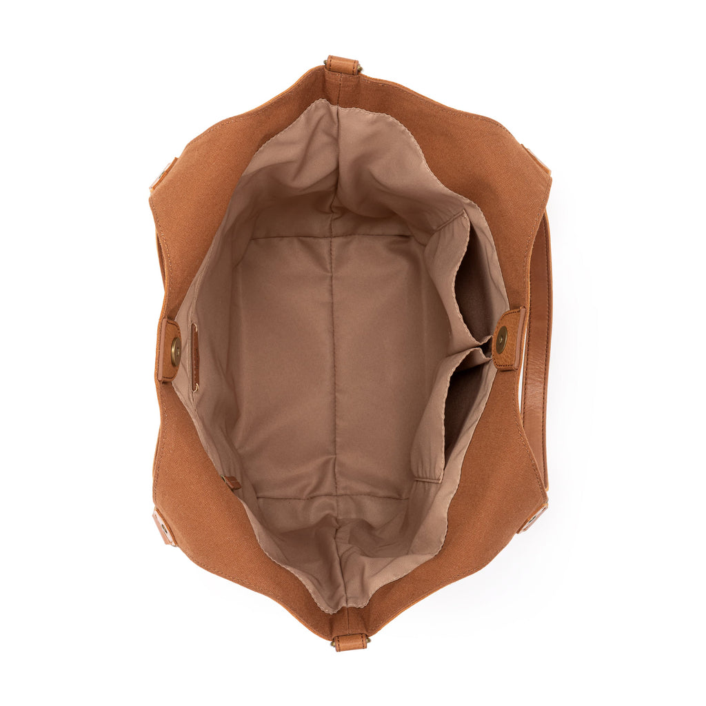 The Sak Roma Shopper - Leather - Tobacco Floral Embossed