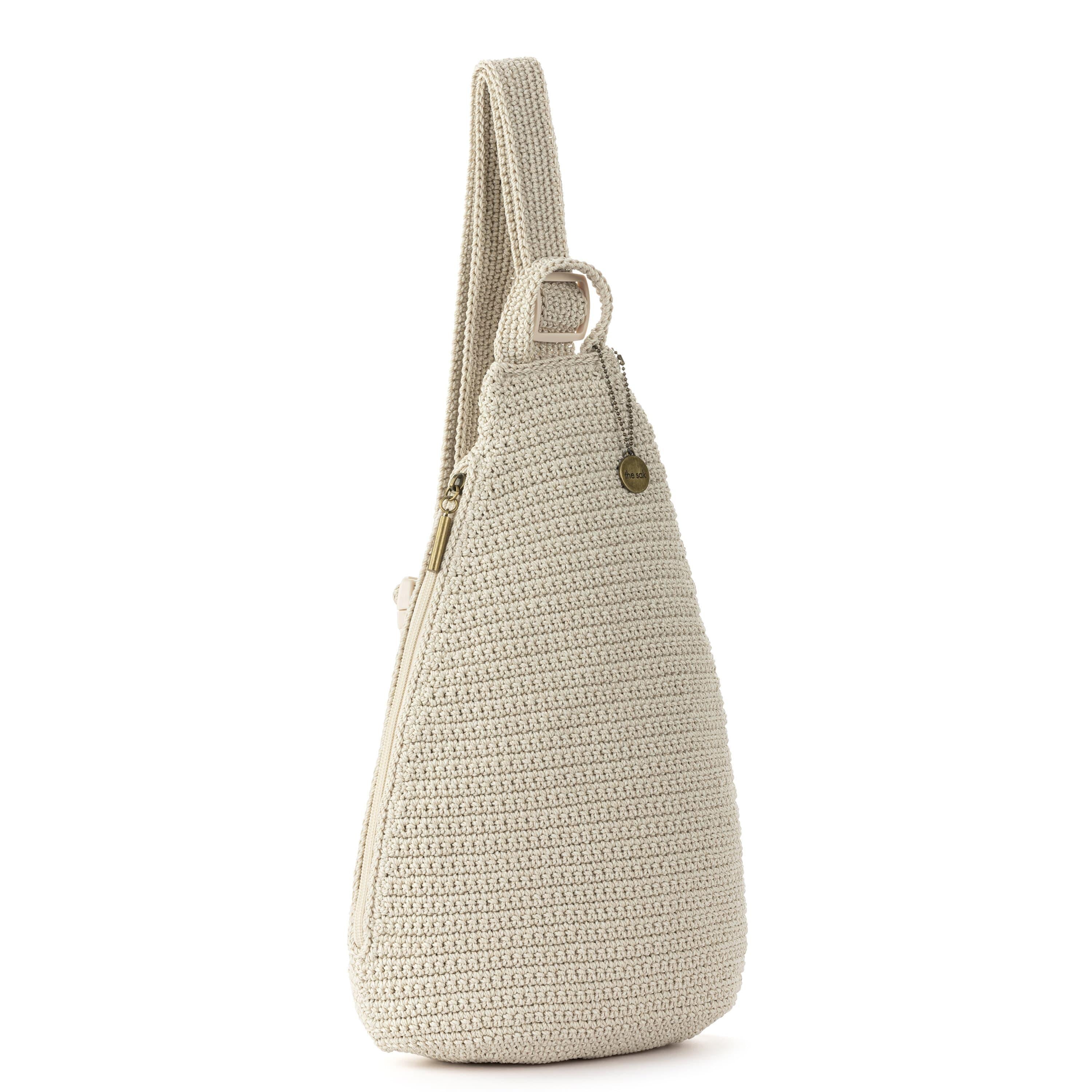The Sak Geo Sling Backpack - Hand Crochet - Ecru