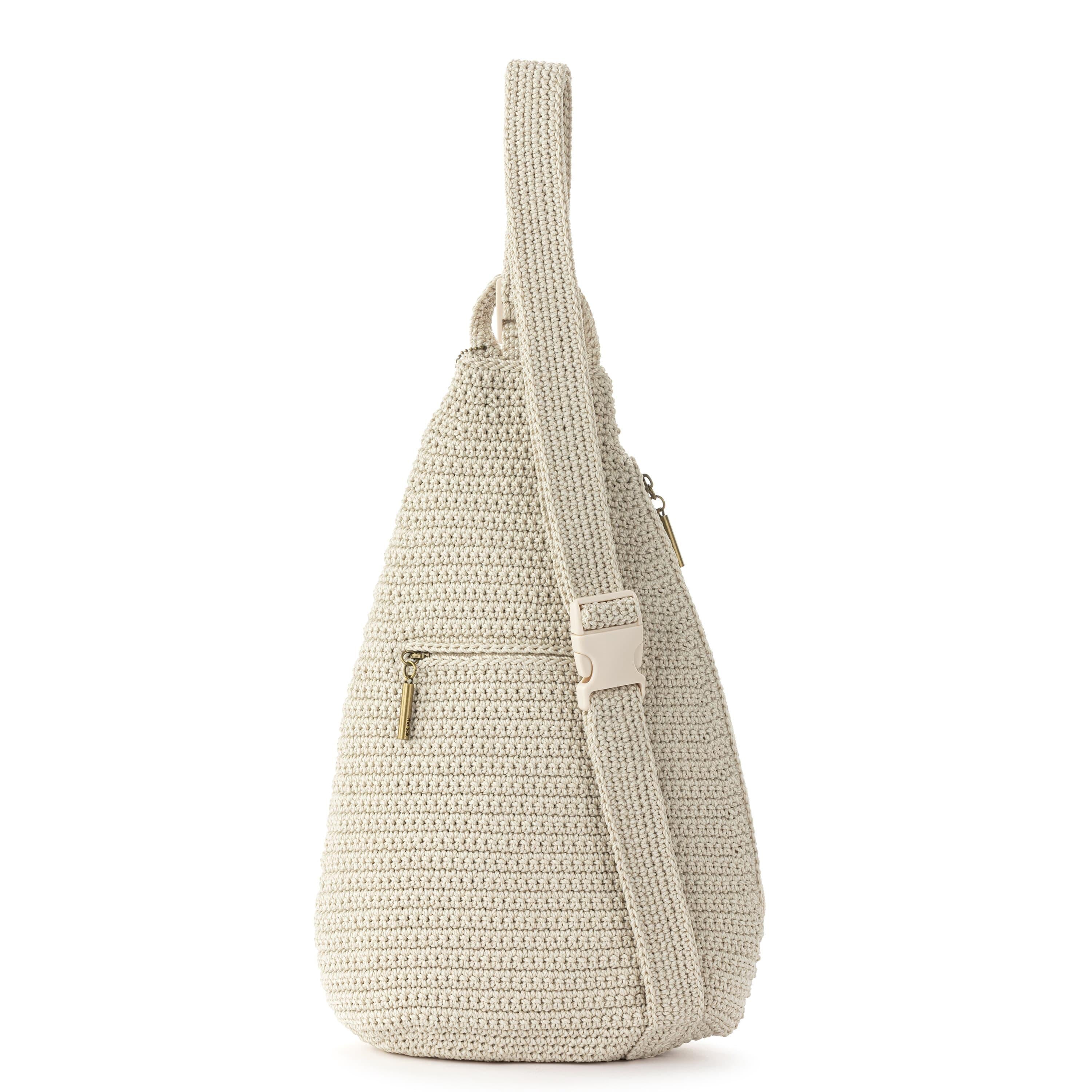 The Sak Geo Sling Backpack - Hand Crochet - Ecru
