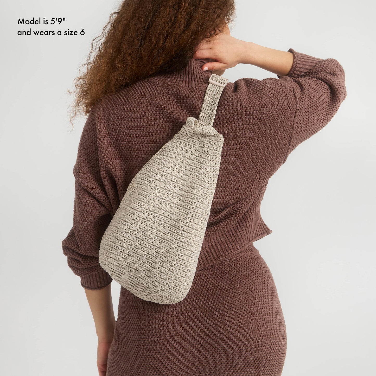 The Sak Geo Sling Backpack Crochet - |Ecru|