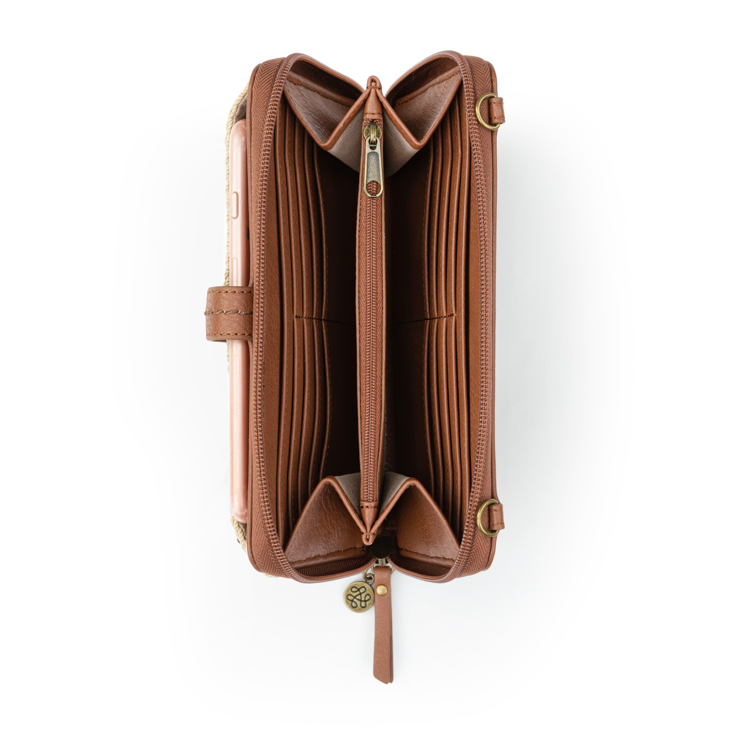 The Sak Iris Smartphone Wallet - Hand Crochet - Bamboo Neutral Beads