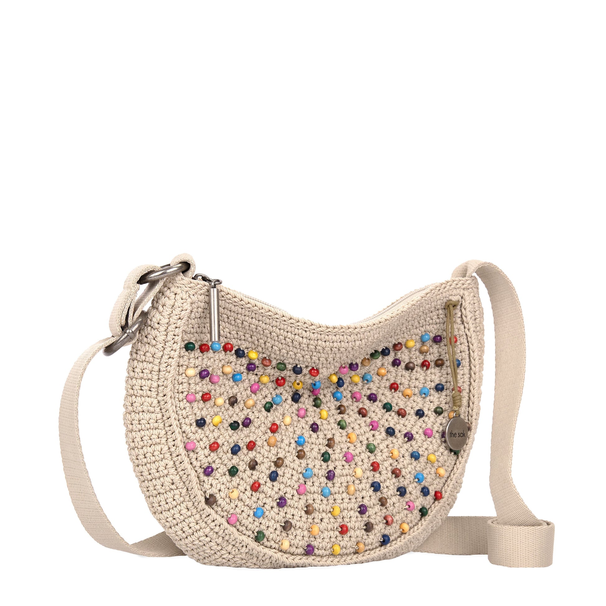 The Sak Ryder Small Crossbody Crochet - |Ecru Multi Beads|