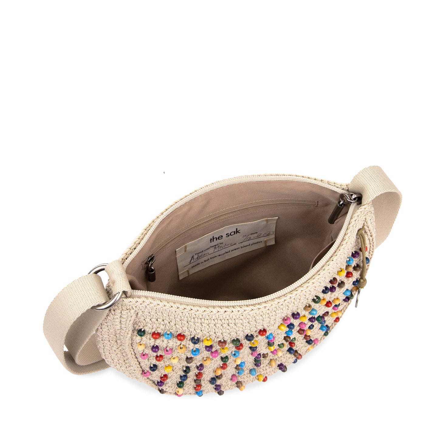 The Sak Ryder Small Crossbody Crochet - |Ecru Multi Beads|