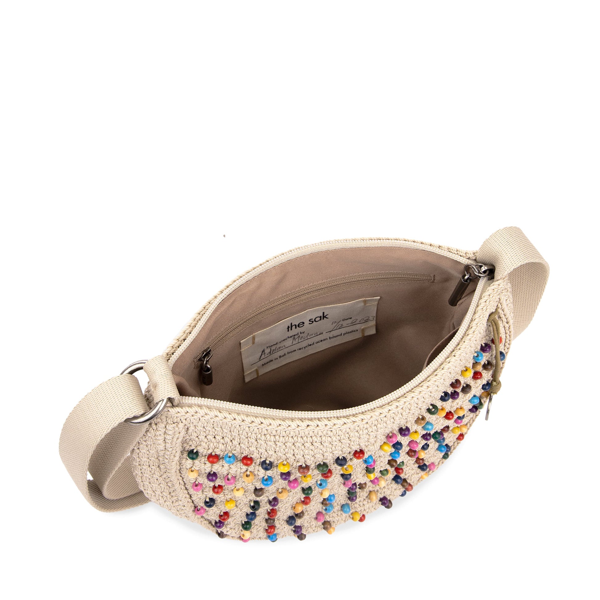 The Sak Ryder Small Crossbody Crochet - |Ecru Multi Beads|
