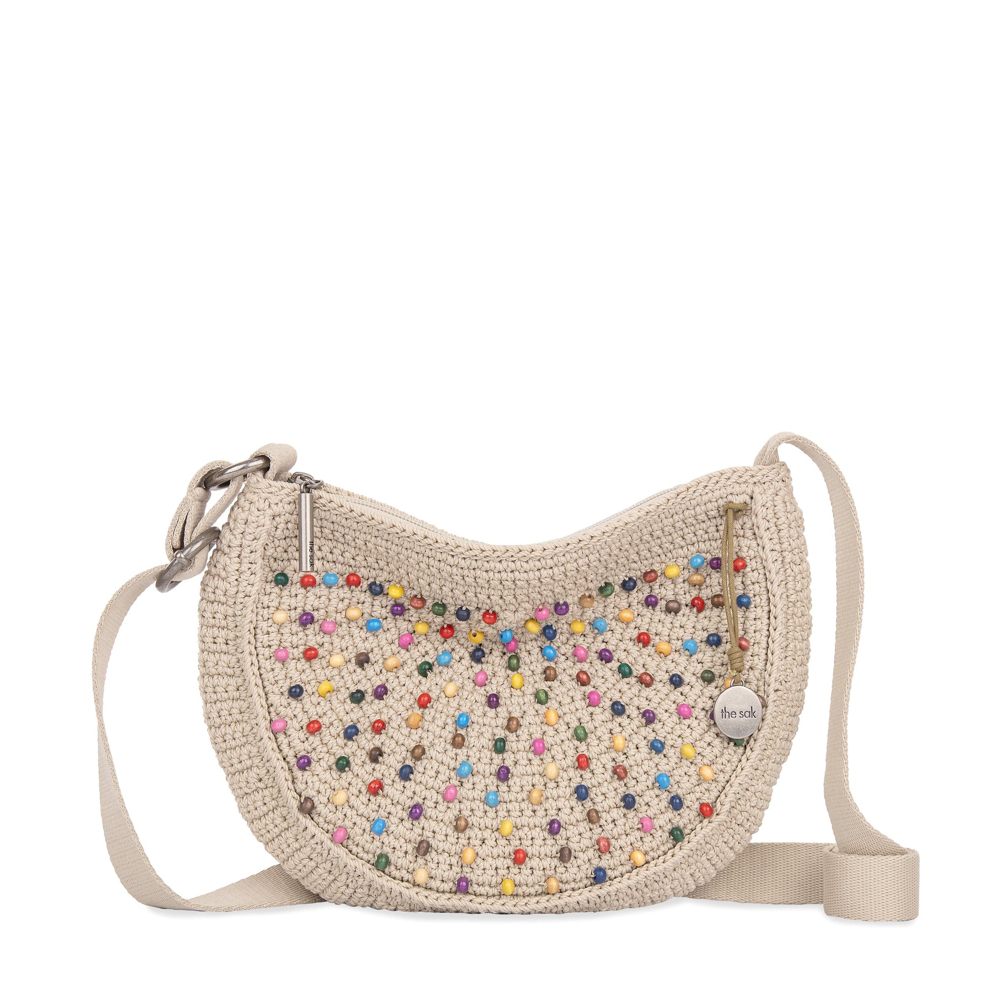 The Sak Ryder Small Crossbody Crochet - |Ecru Multi Beads|