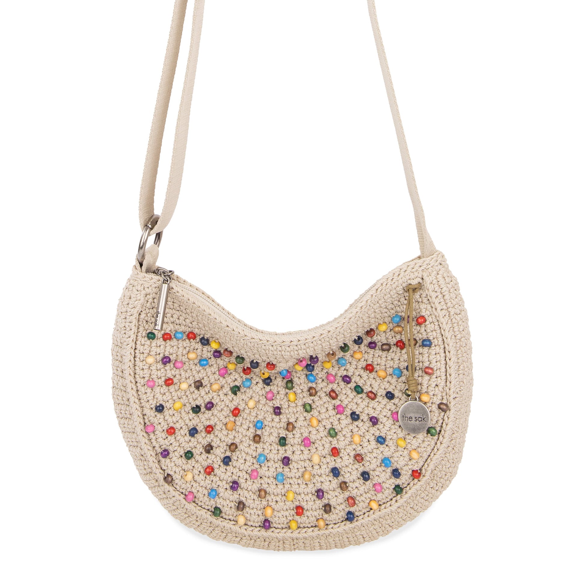 The Sak Ryder Small Crossbody Crochet - |Ecru Multi Beads|