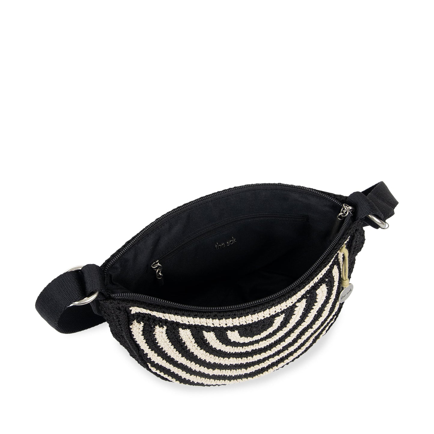 The Sak Ryder Small Crossbody Crochet - |Black Stripe|