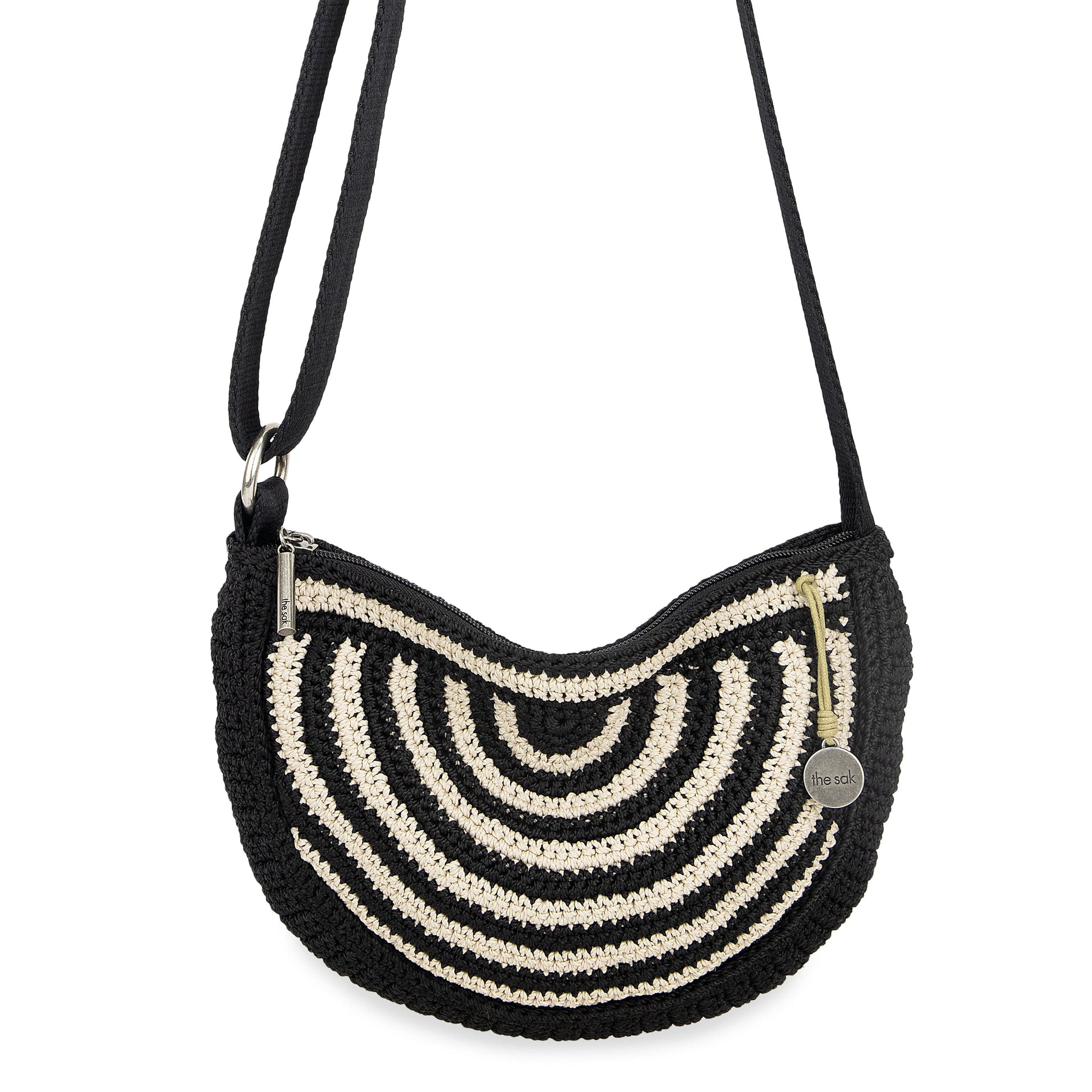 The Sak Ryder Small Crossbody Crochet - |Black Stripe|