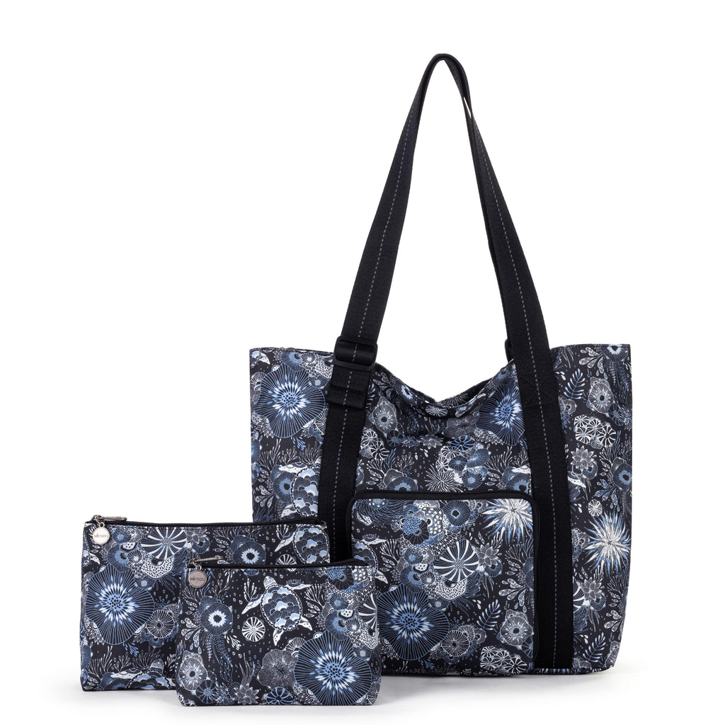 Sakroots On The Go 21" Spinner Luggage Bundle - EcoTwill - Midnight Seascape