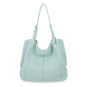 Los Feliz Large Tote - Hand Crochet - Aqua