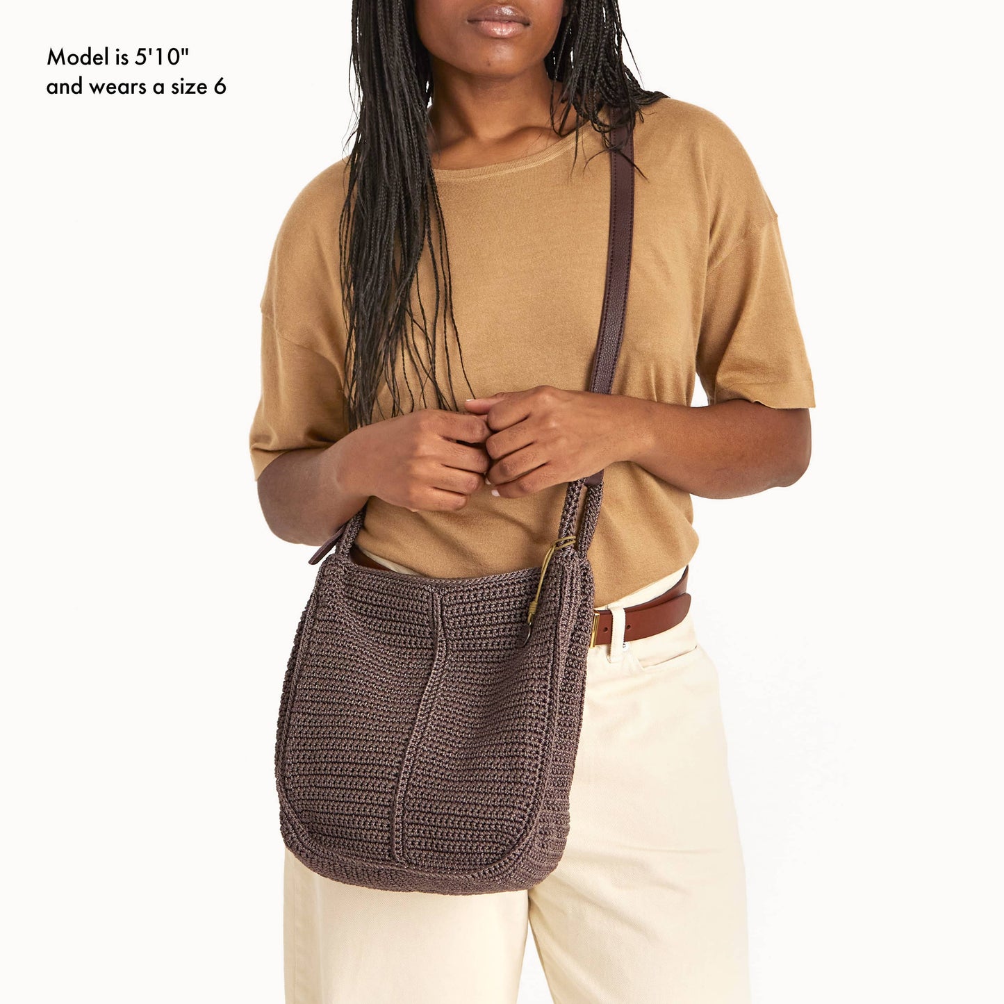 The Sak Los Feliz Slouchy Crossbody Crochet - |Mushroom|