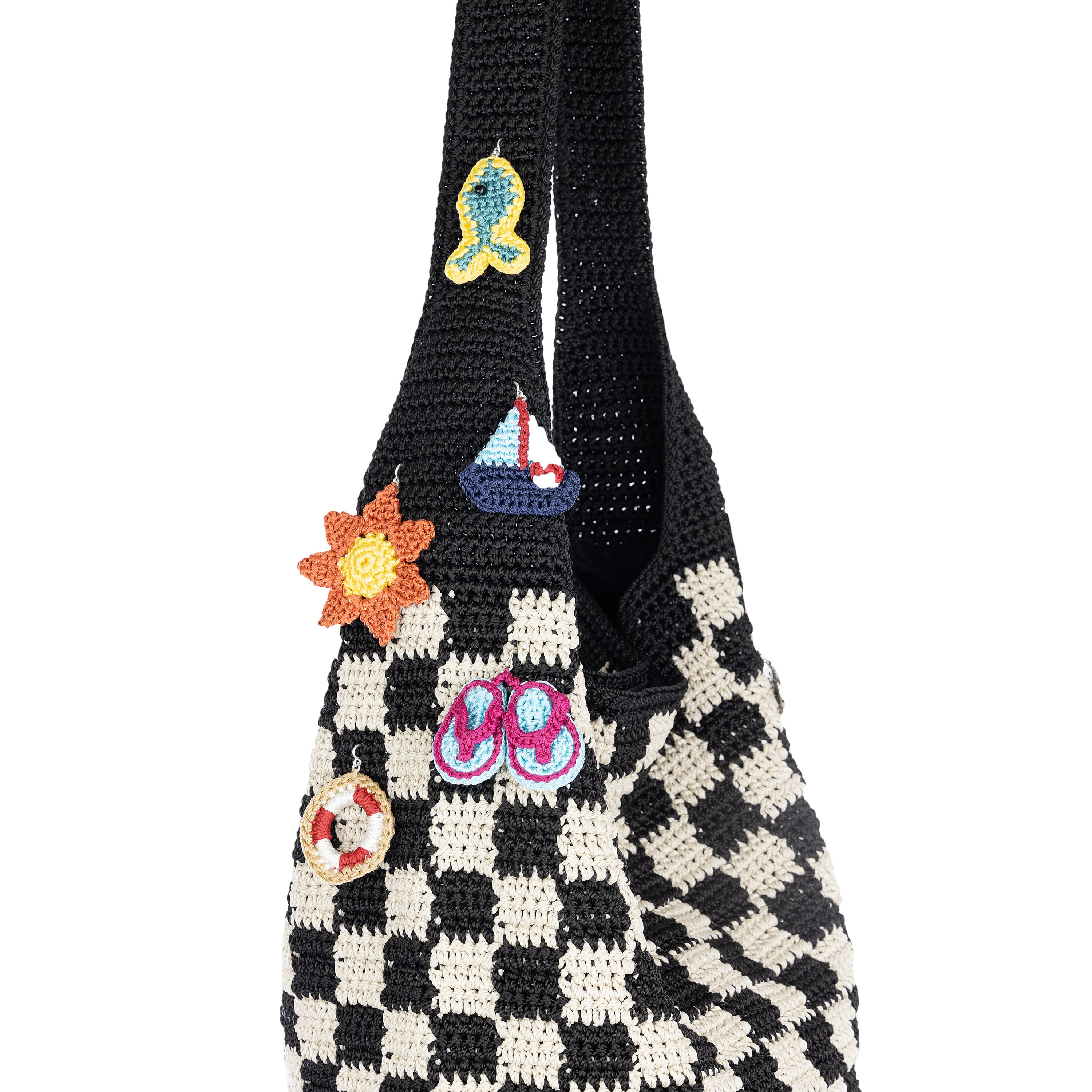 The Sak 120 Hobo - Hand Crochet - Black Check