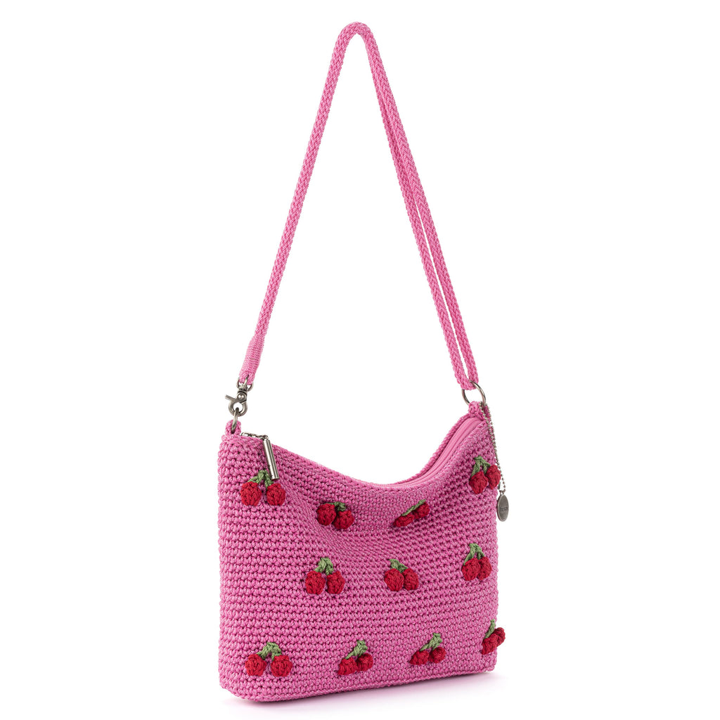 The Sak Lumi Crossbody - Hand Crochet - Pink Cherries