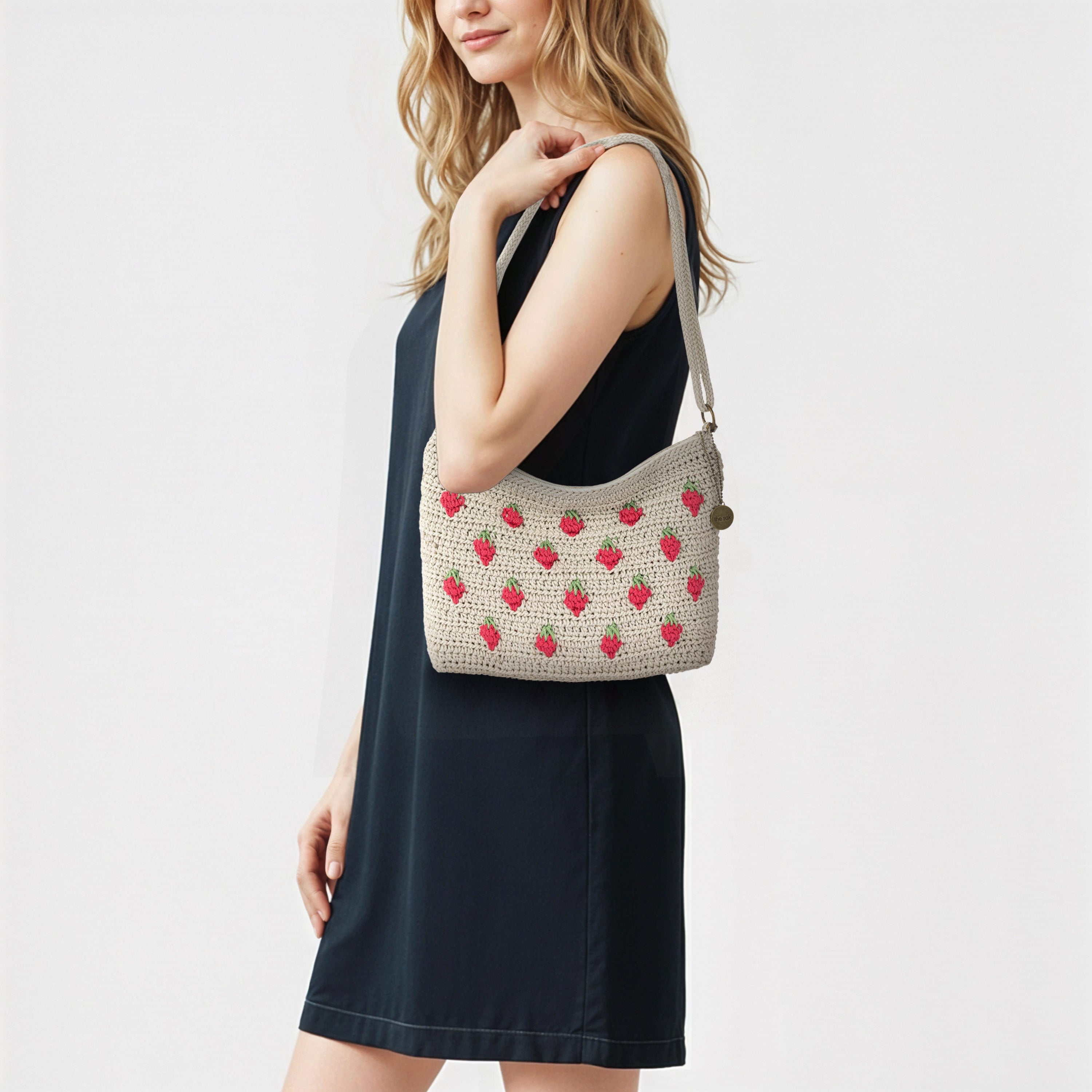 The Sak Lumi Crossbody - Hand Crochet - Natural Strawberries