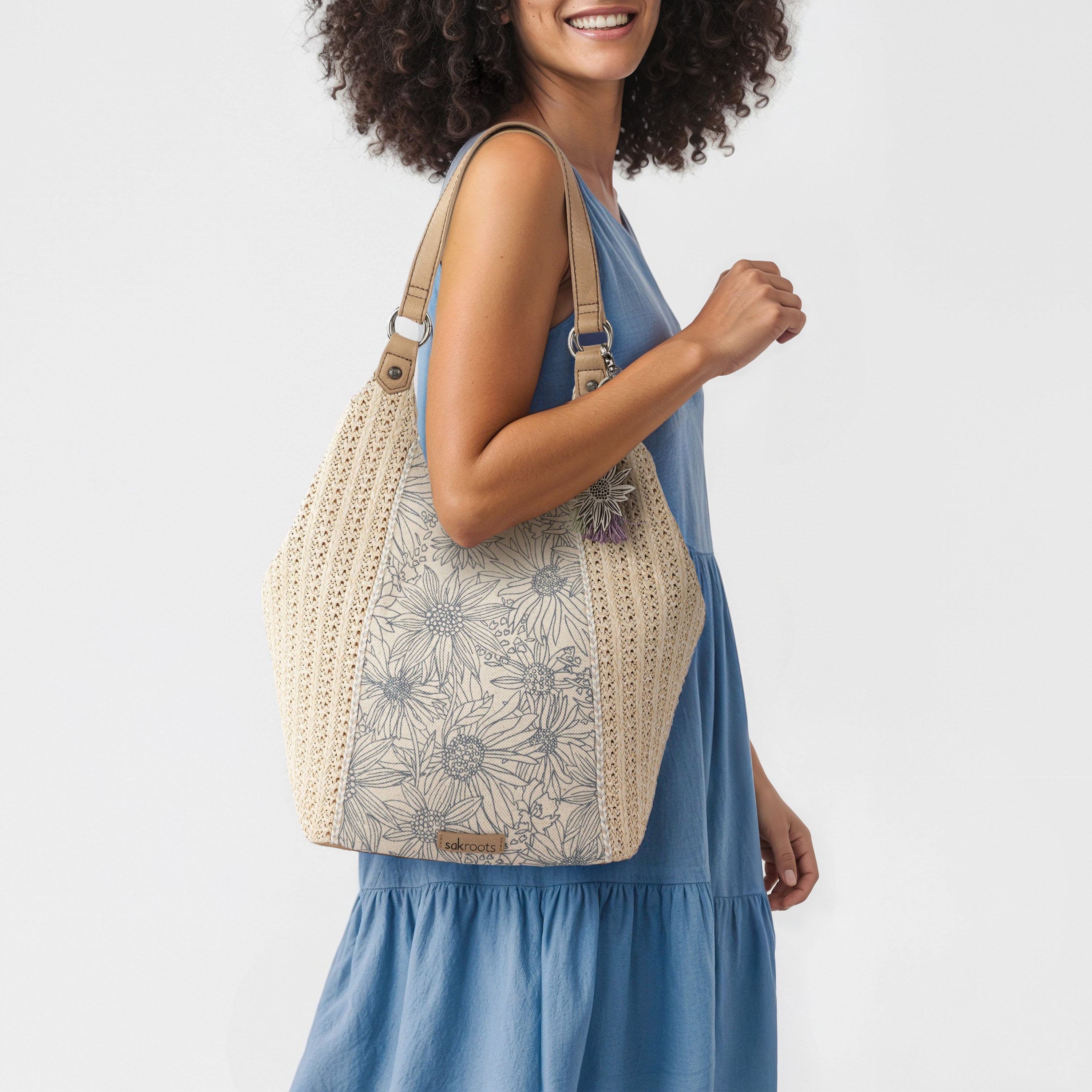 Sakroots Roma Shopper - Straw - Lake Flower Garden