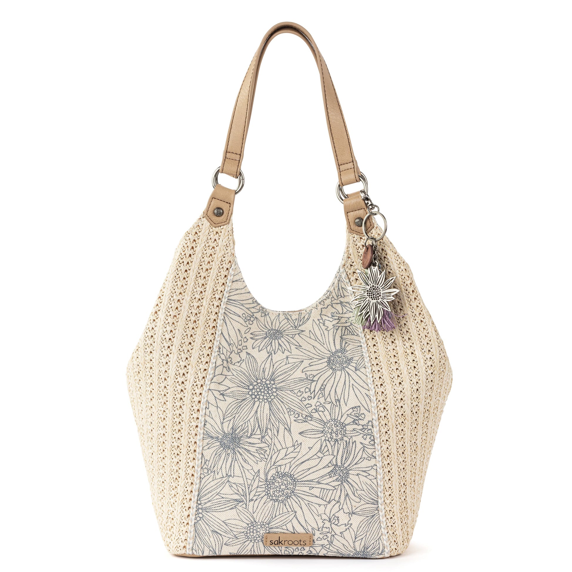 Sakroots Roma Shopper Straw - |Lake Flower Garden|
