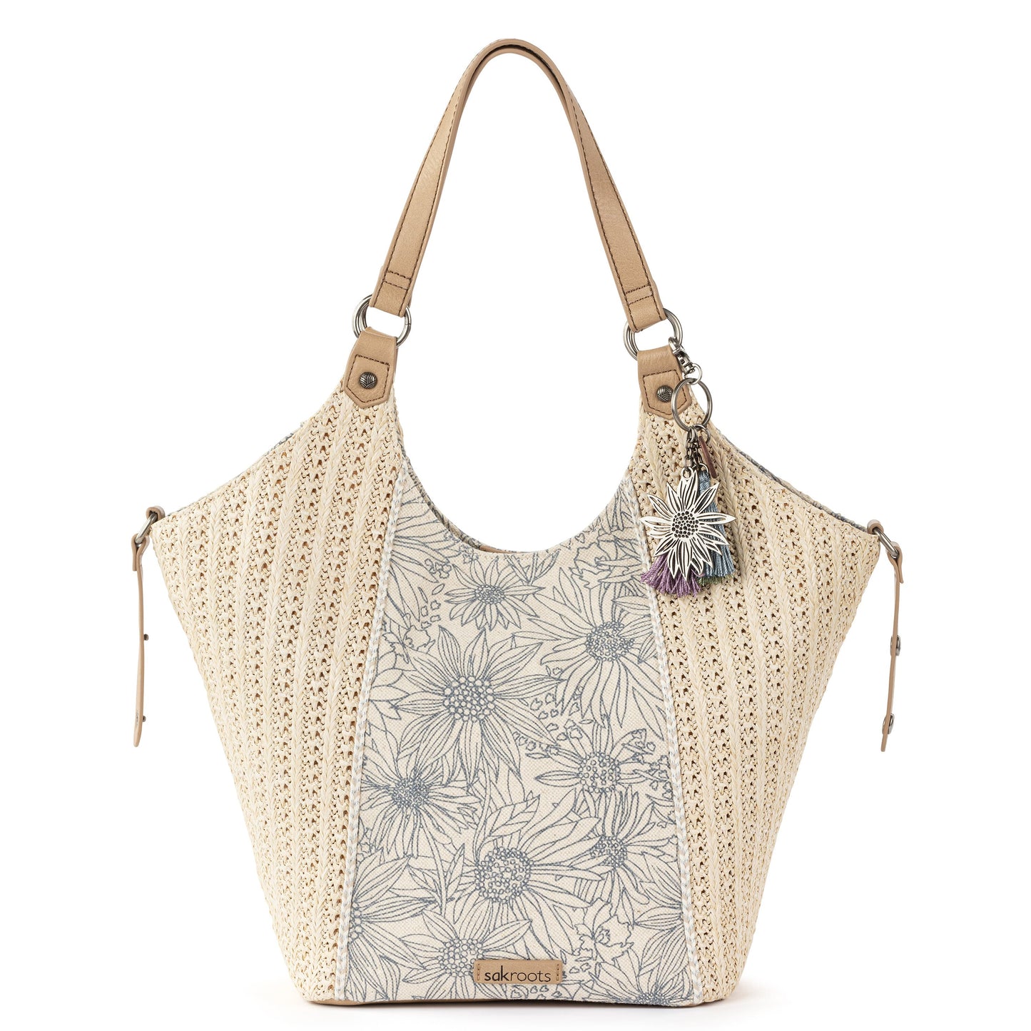 Sakroots Roma Shopper Straw - |Lake Flower Garden|