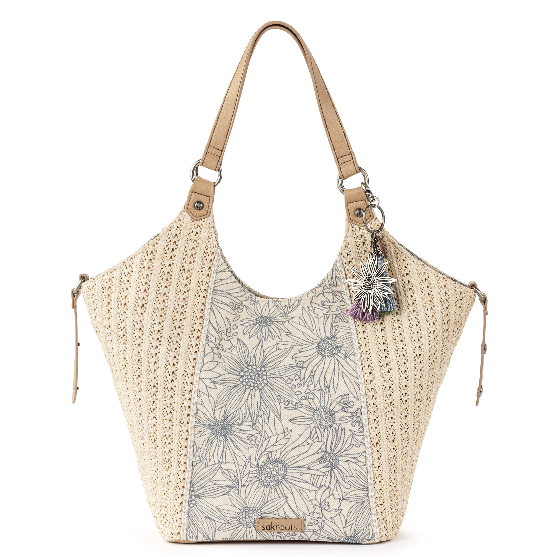 Sakroots Roma Shopper Straw - |Lake Flower Garden|