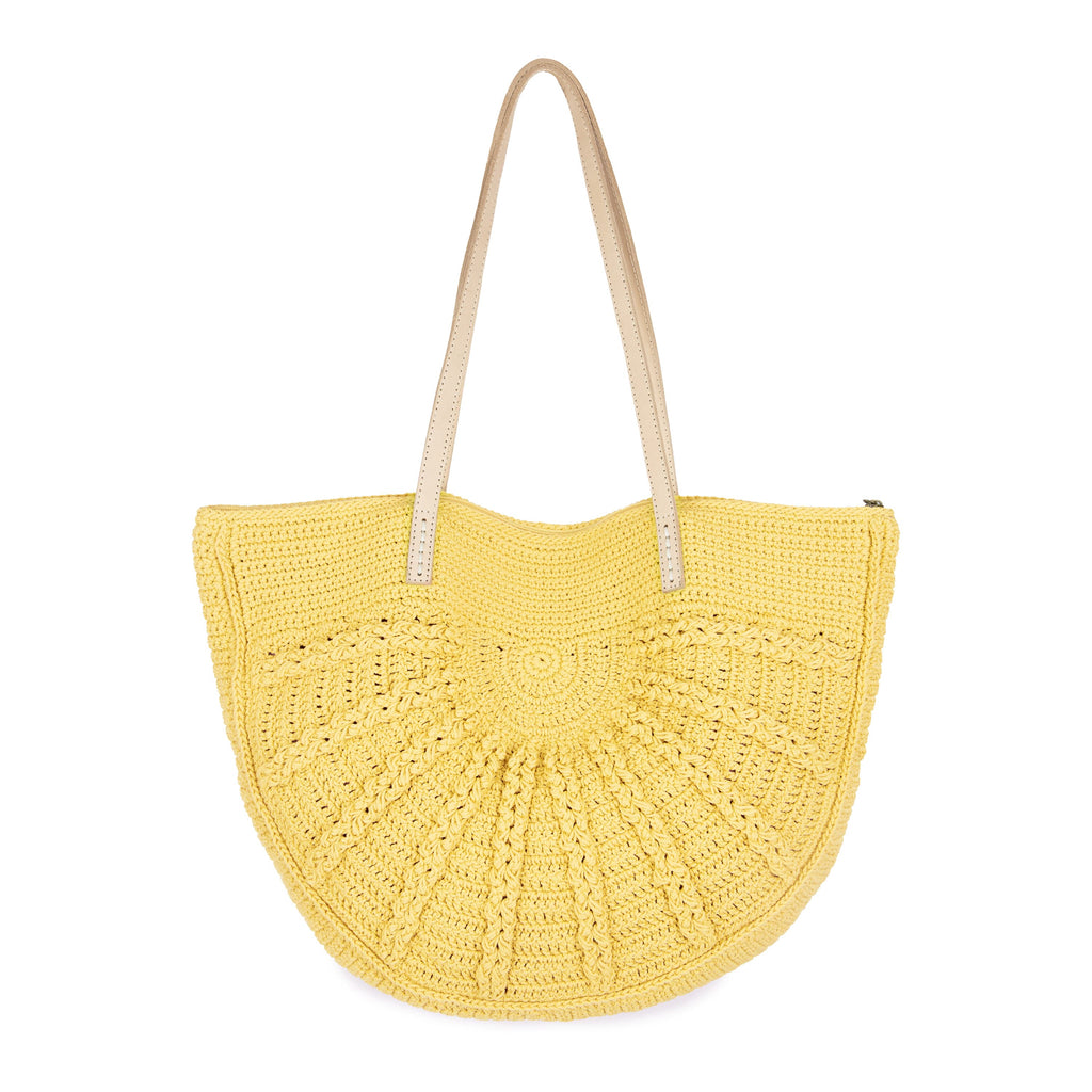 The Sak Faye Large Tote - Hand Crochet - Chartreuse Sunbeam